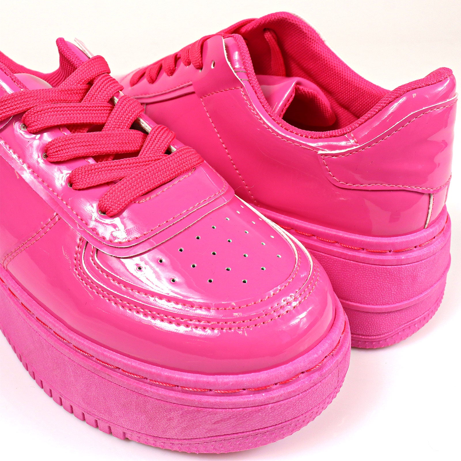 BILLIE-1 THICK SOLE RETRO PATENT SNEAKER BUBBLEGUM PINK