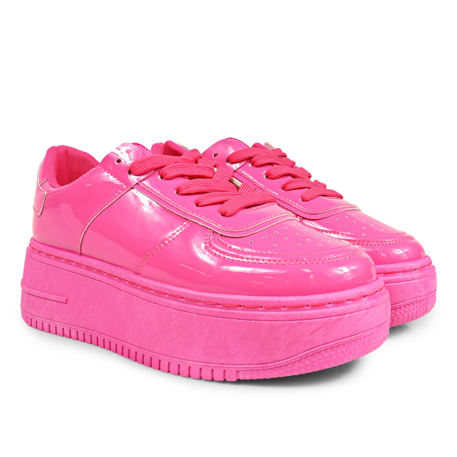 BILLIE-1 THICK SOLE RETRO PATENT SNEAKER BUBBLEGUM PINK