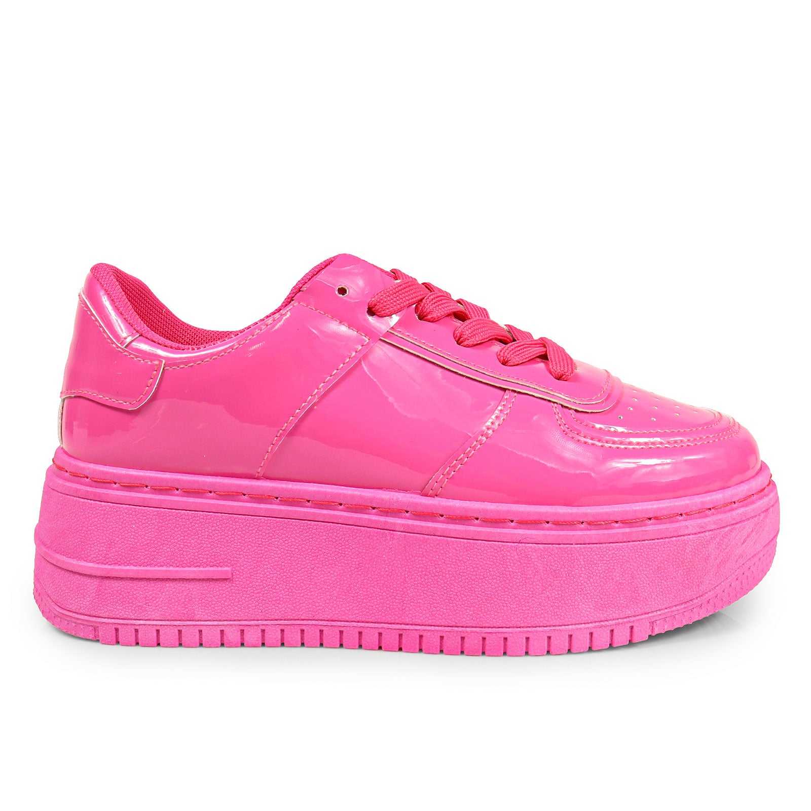 BILLIE-1 THICK SOLE RETRO PATENT SNEAKER BUBBLEGUM PINK
