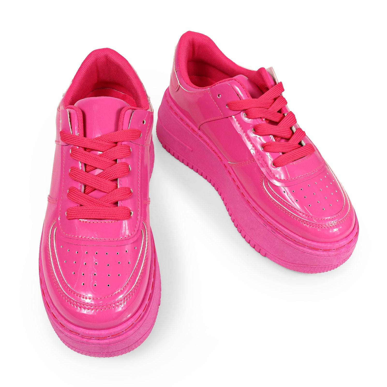 BILLIE-1 THICK SOLE RETRO PATENT SNEAKER BUBBLEGUM PINK