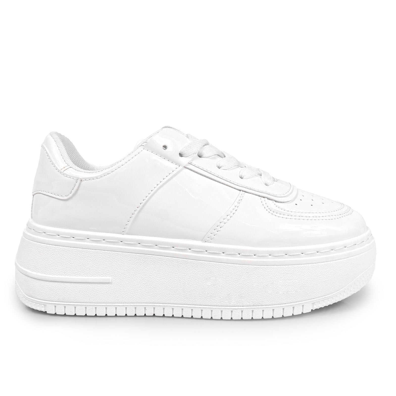 BILLIE-1 THICK SOLE RETRO PATENT SNEAKER WHITE