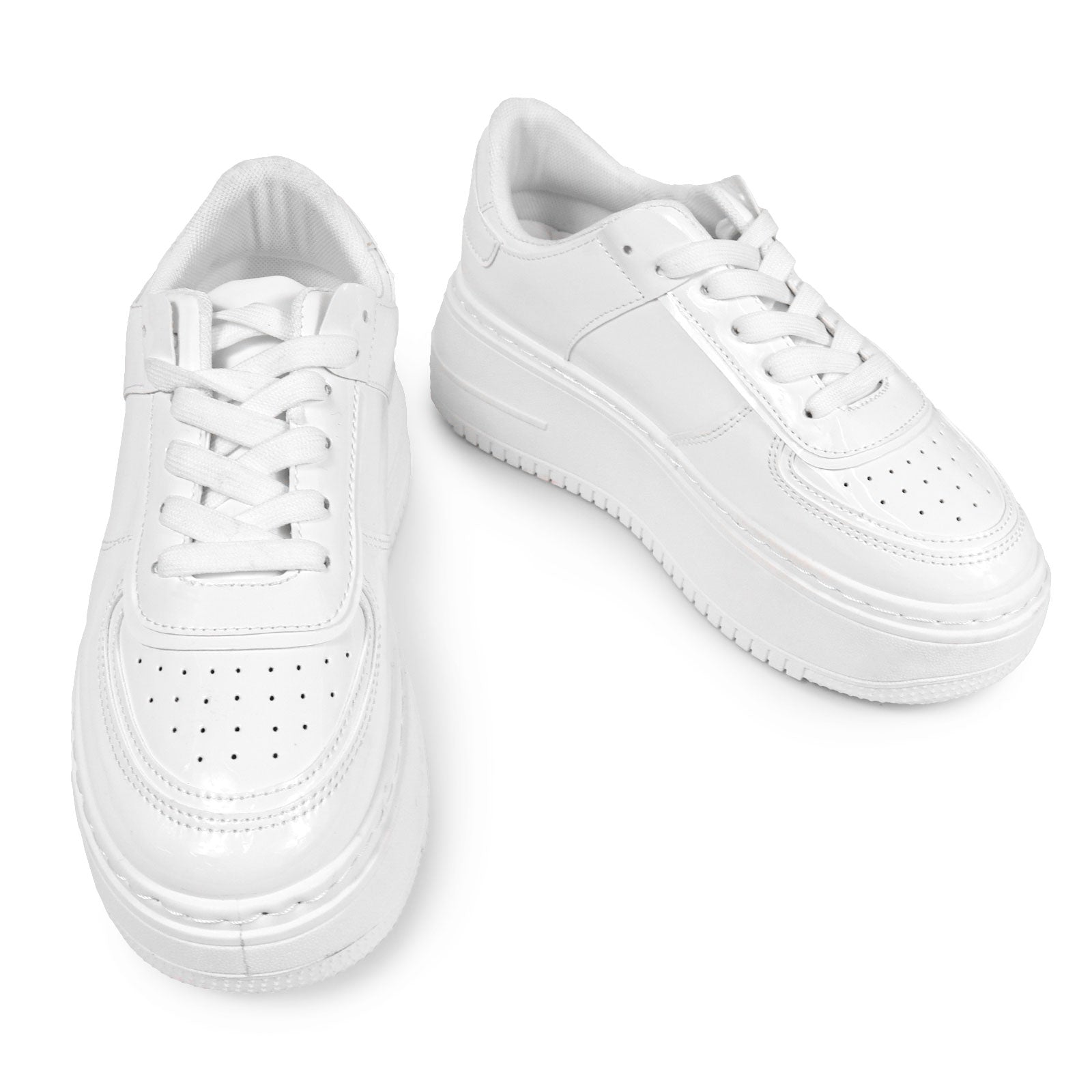 BILLIE-1 THICK SOLE RETRO PATENT SNEAKER WHITE