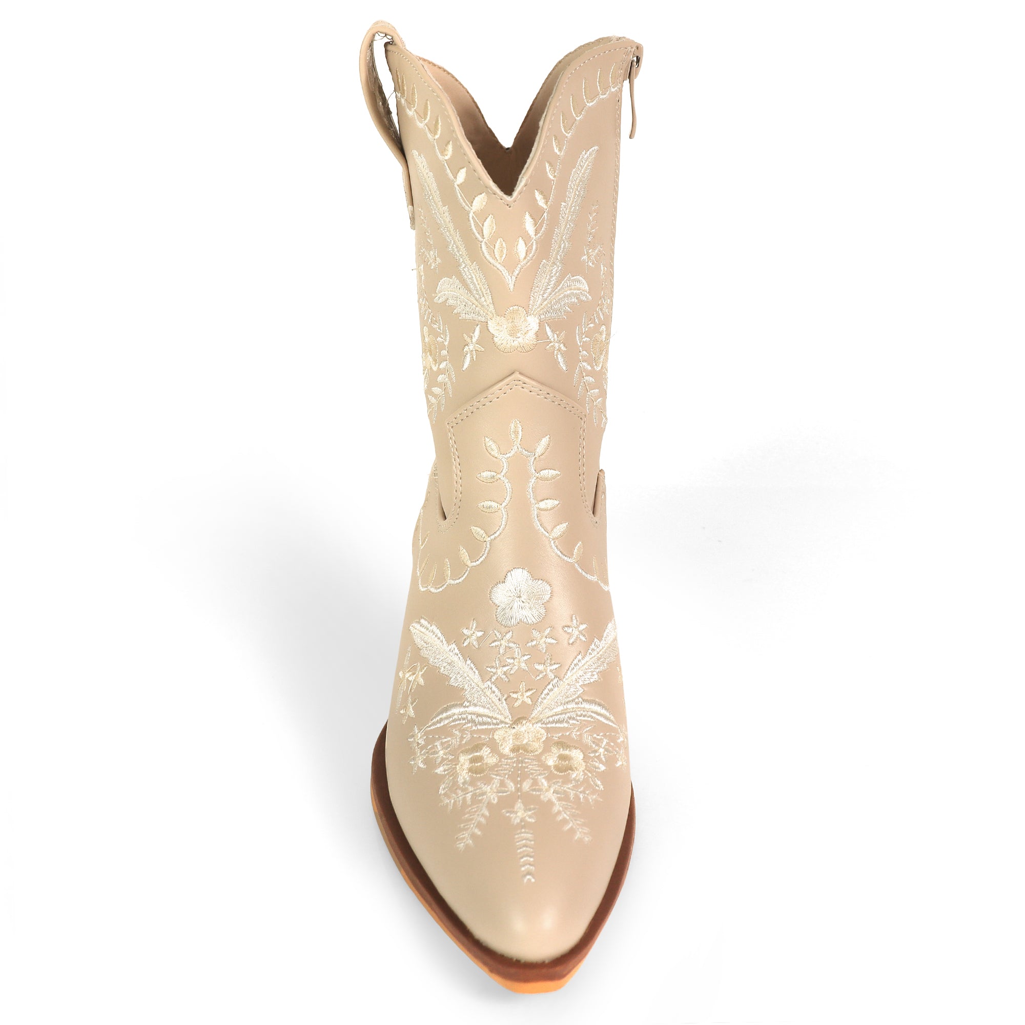 BLAZE-1 EMBBROIDERY COWBOY BOOTIE BEIGE