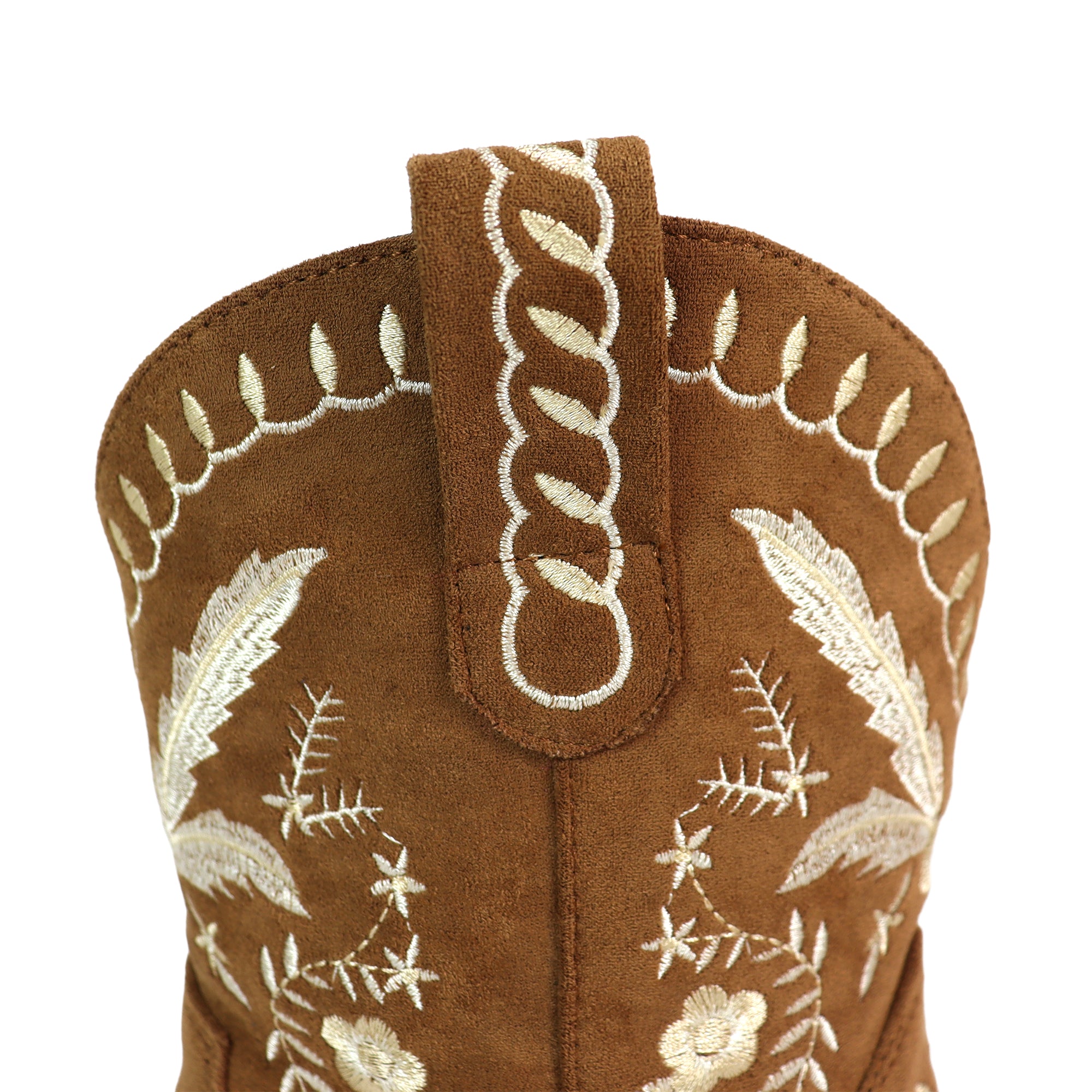 BLAZE-1 EMBBROIDERY COWBOY BOOTIE TAN SUEDE