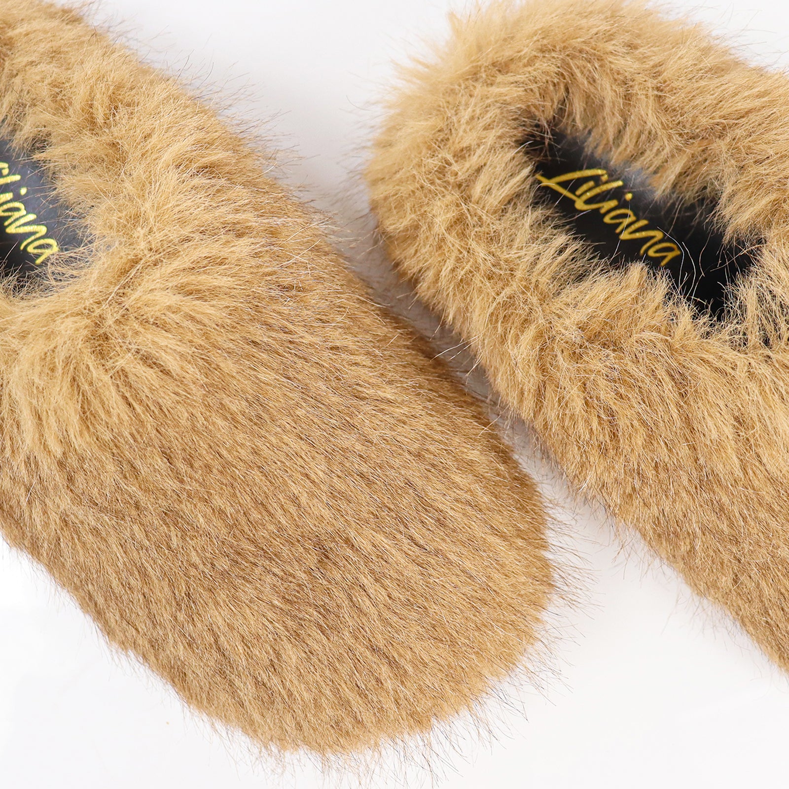 BOSA-3 FAUX FUR CLOSED TOE SLIDE NATURAL