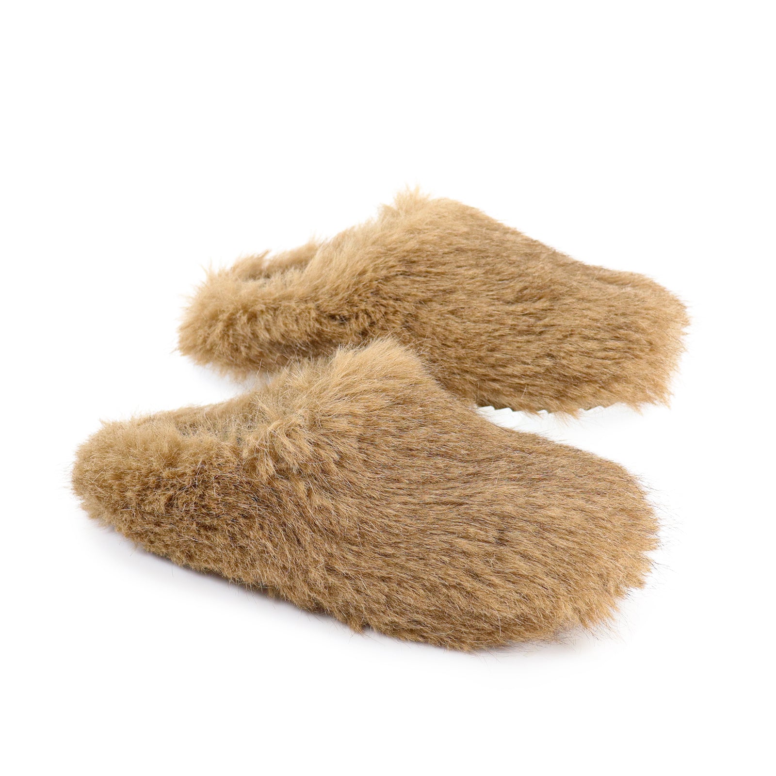 BOSA-3 FAUX FUR CLOSED TOE SLIDE NATURAL