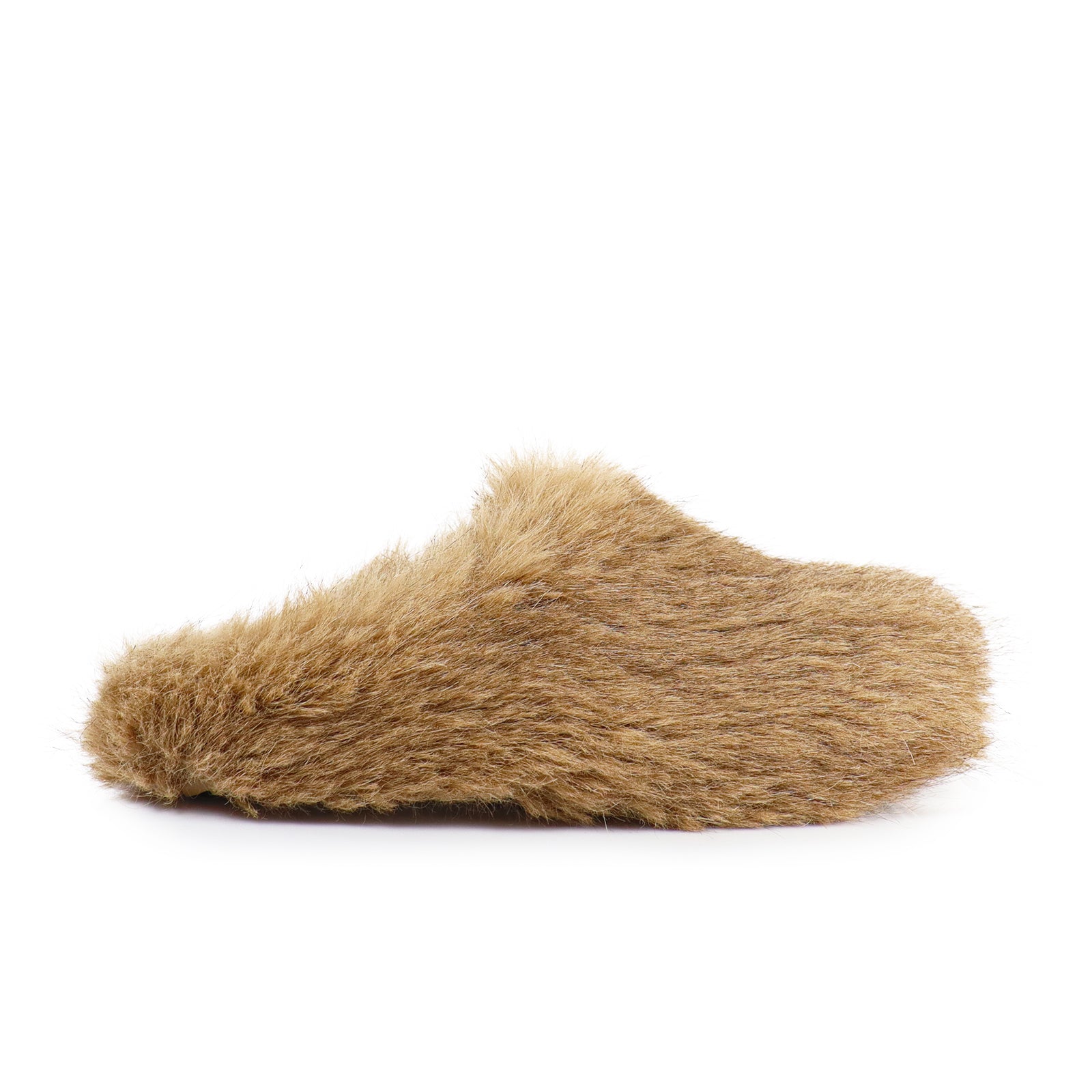 BOSA-3 FAUX FUR CLOSED TOE SLIDE NATURAL