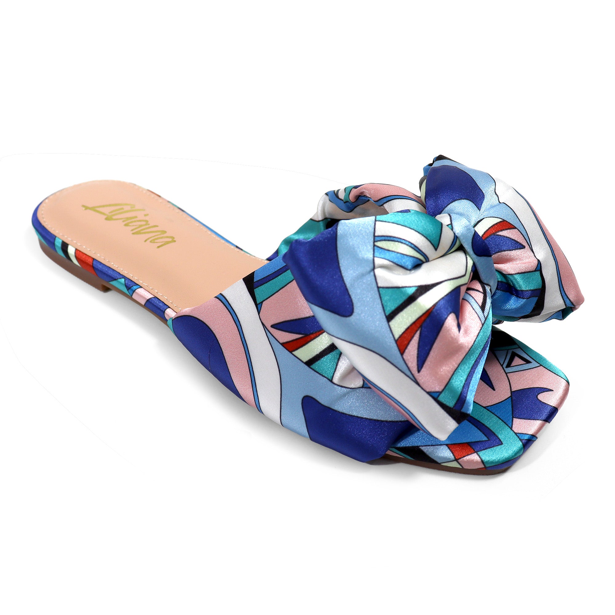 BREEZY-6 OVERSIZED PADDED BOW SANDAL BLUE