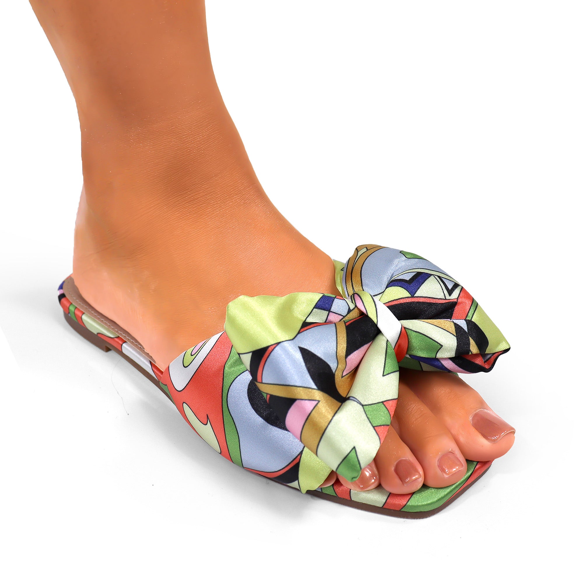 BREEZY-6 OVERSIZED PADDED BOW SANDAL CHARTREUSE