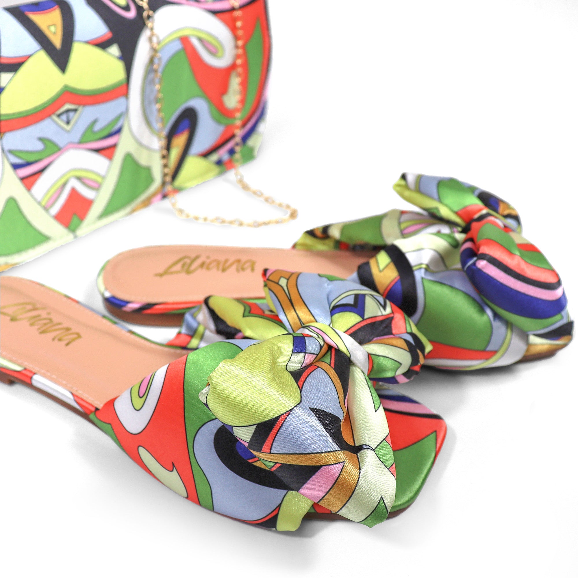 BREEZY-6 OVERSIZED PADDED BOW SANDAL CHARTREUSE