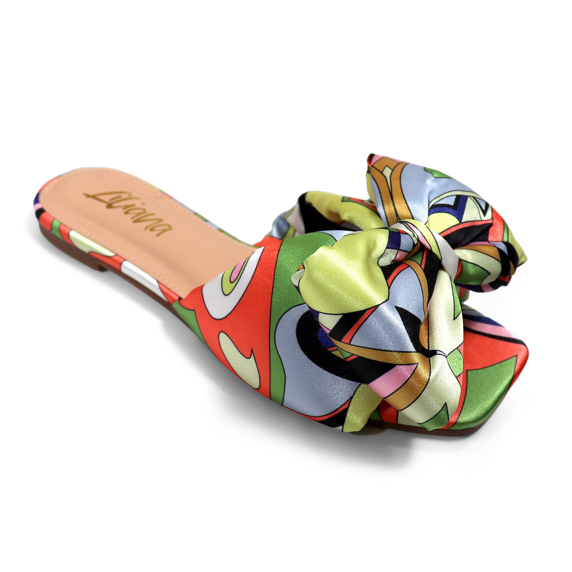BREEZY-6 OVERSIZED PADDED BOW SANDAL CHARTREUSE