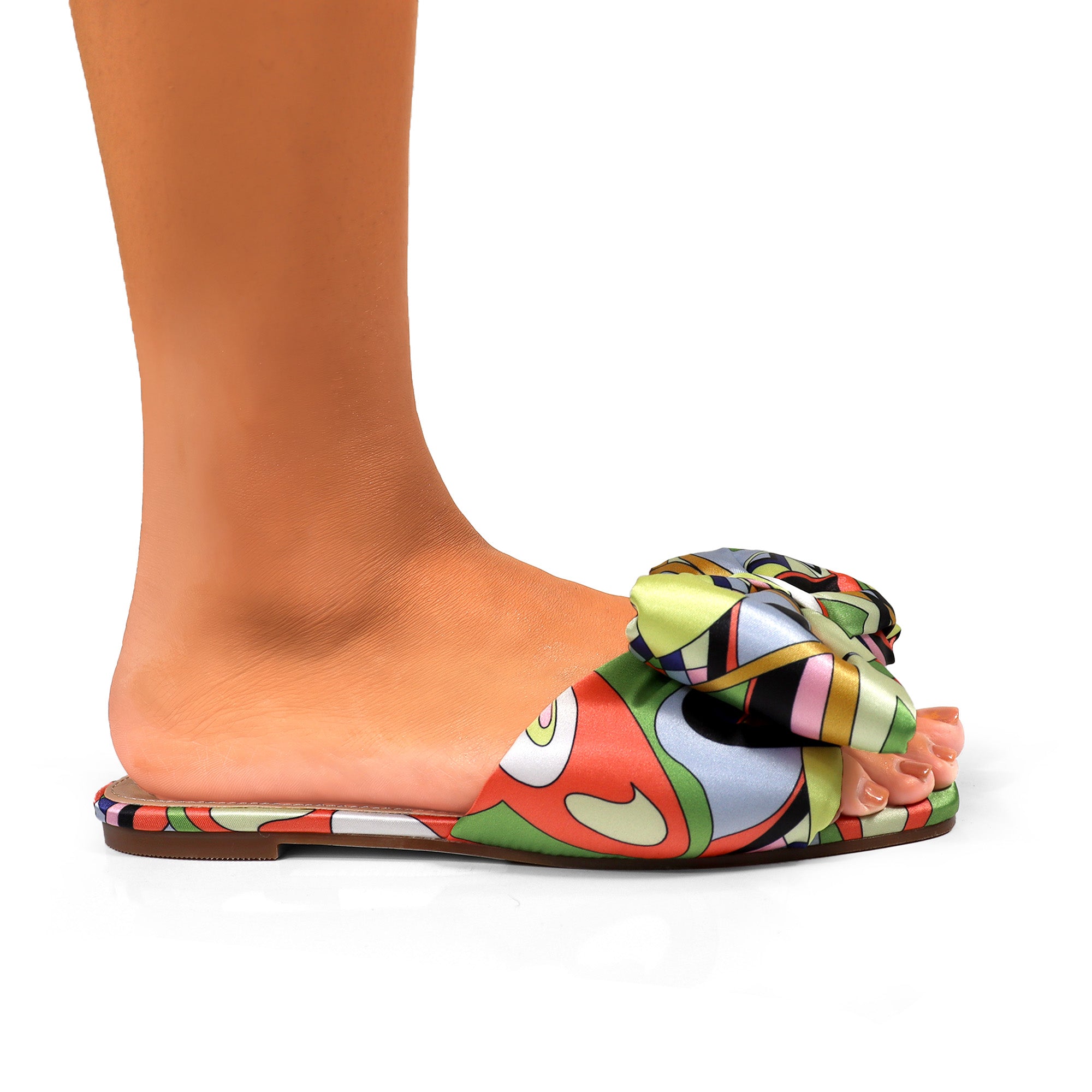 BREEZY-6 OVERSIZED PADDED BOW SANDAL CHARTREUSE