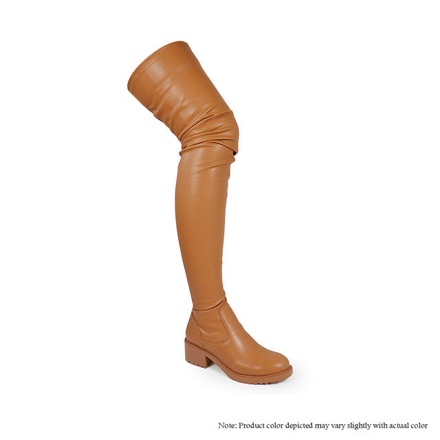 BRUNA-1 SUPER THIGH HIGH SUPER STRETCH BOOTS - CAMEL