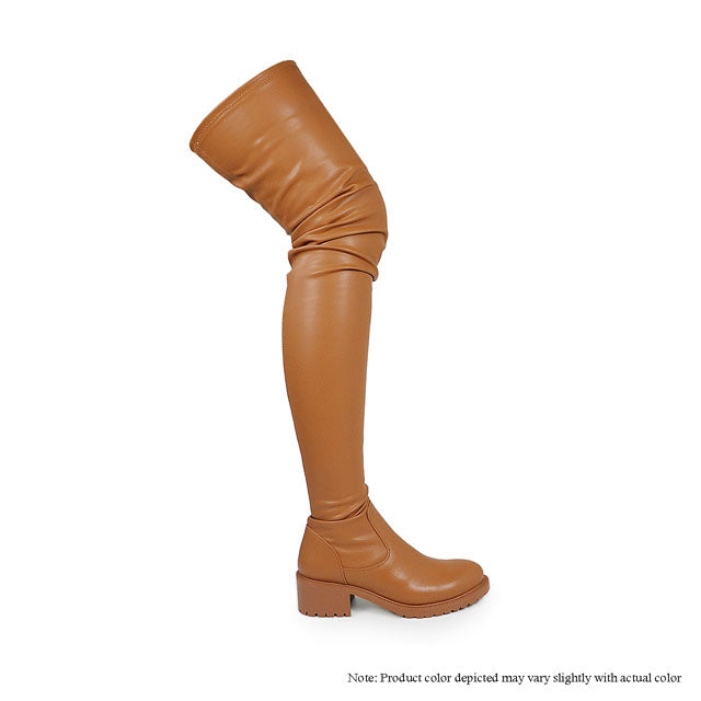BRUNA-1 SUPER THIGH HIGH SUPER STRETCH BOOTS - CAMEL