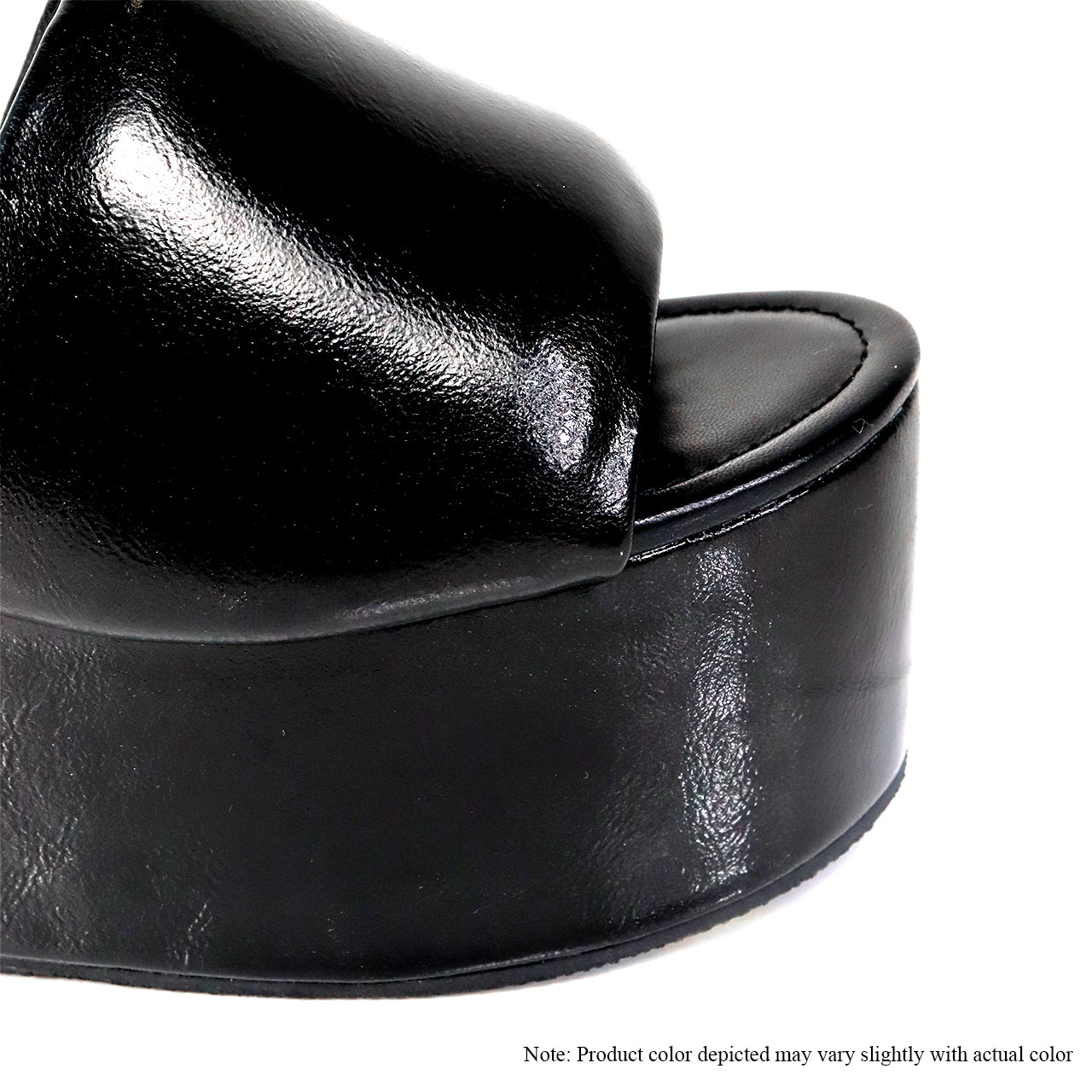 BUDZA-15 METALIC PLATFORM SLIDES WEDGE-BLACK