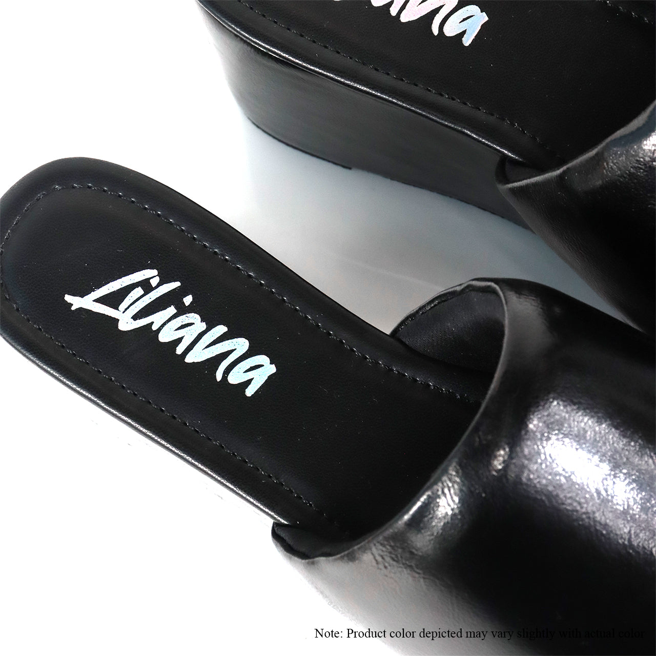 BUDZA-15 METALIC PLATFORM SLIDES WEDGE-BLACK