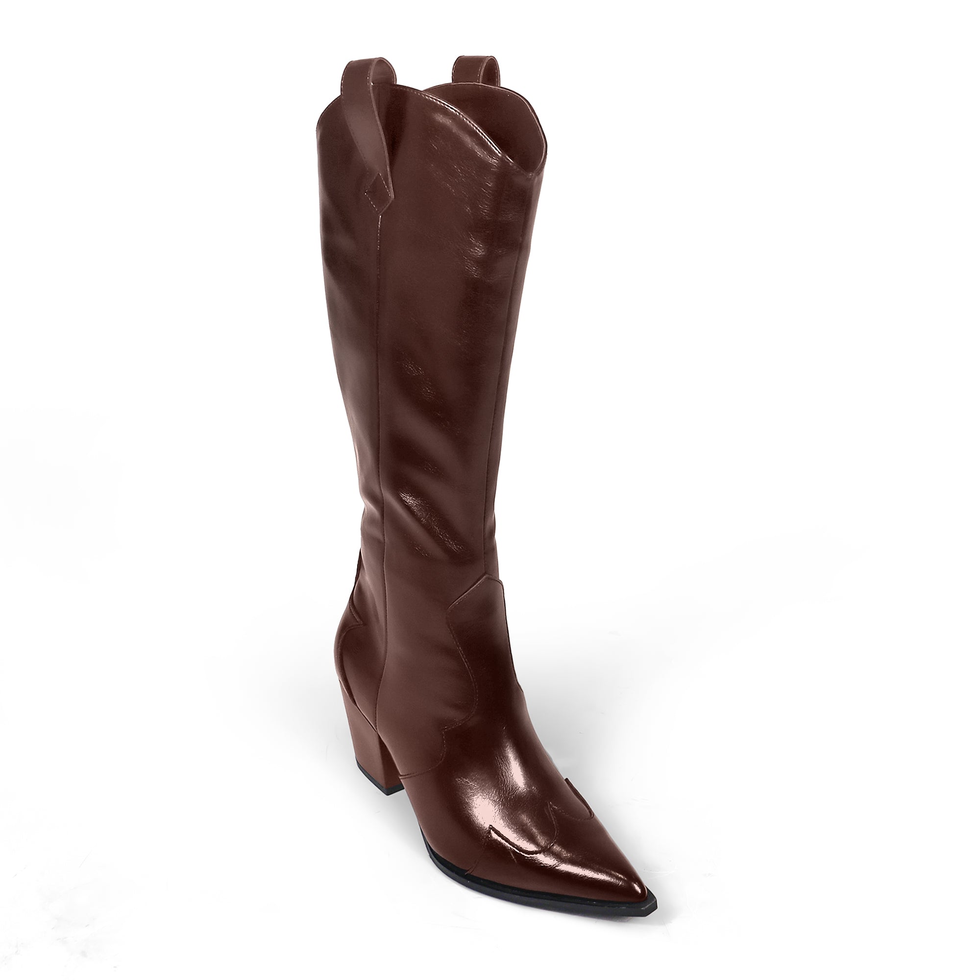 CALLOWAY-1 COWBOY WESTERN BOOTS / CHUNCKY HEEL CHOCOLATE