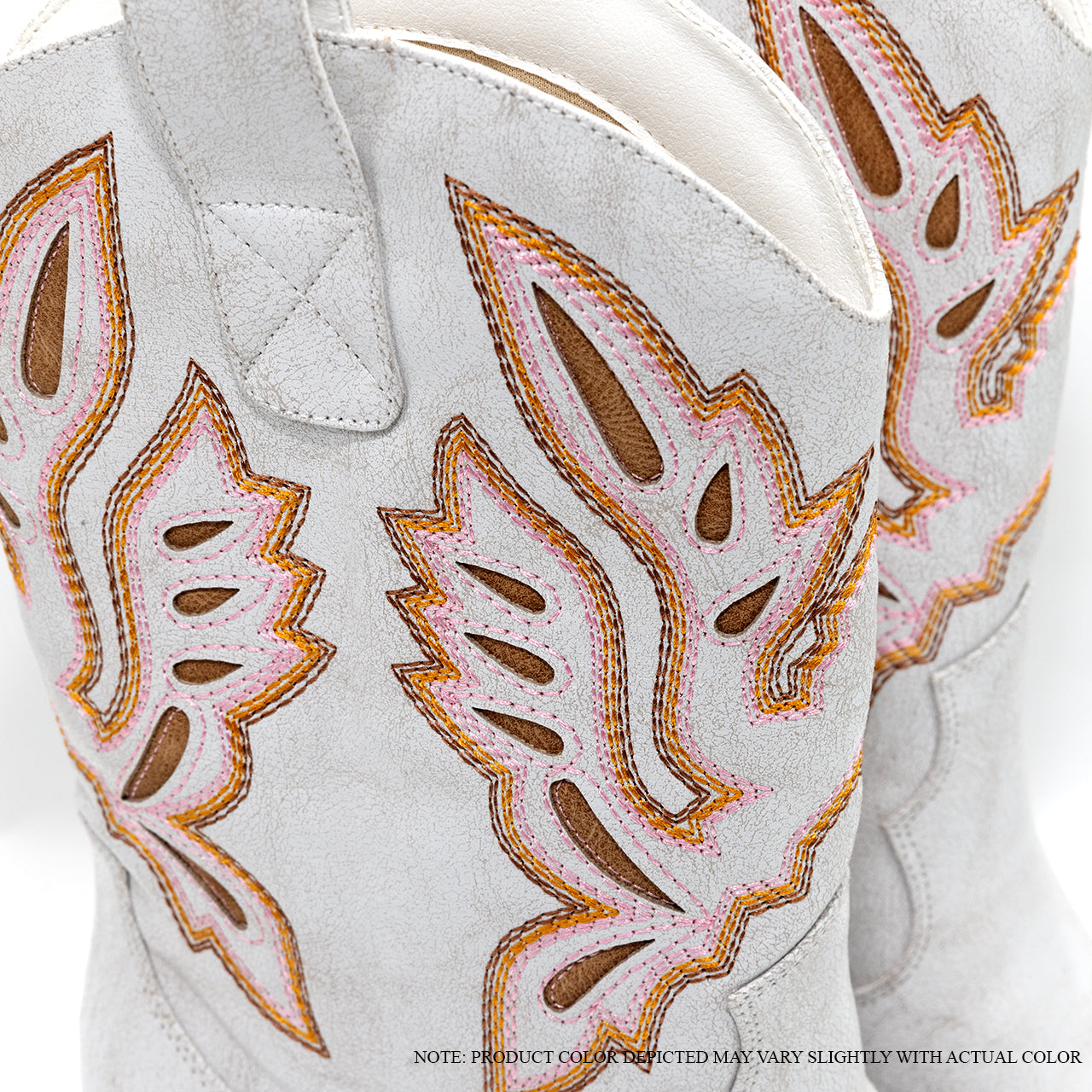 CASADI-1 EMBROIDERY COWBOY BOOTIE - WHITE
