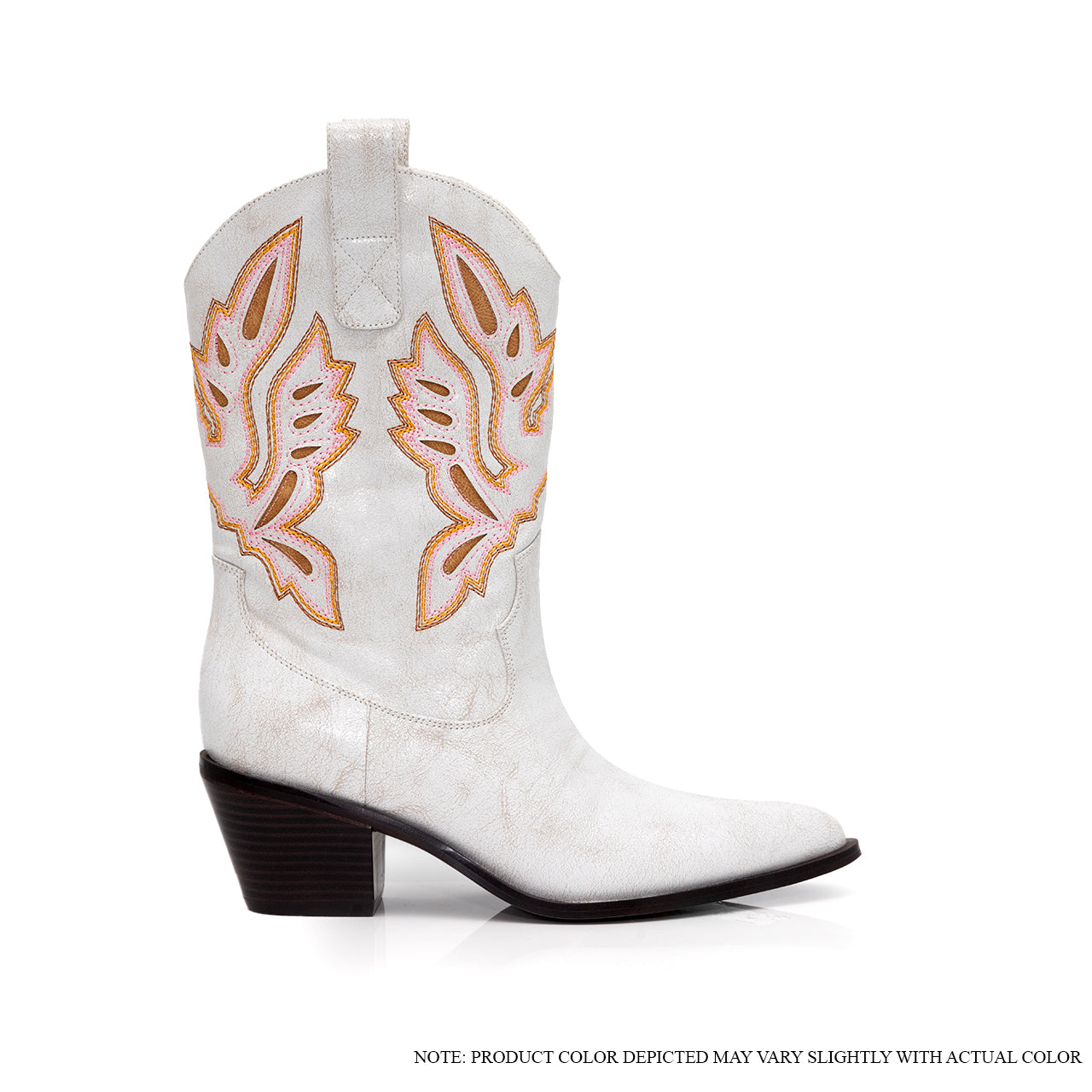 CASADI-1 EMBROIDERY COWBOY BOOTIE - WHITE
