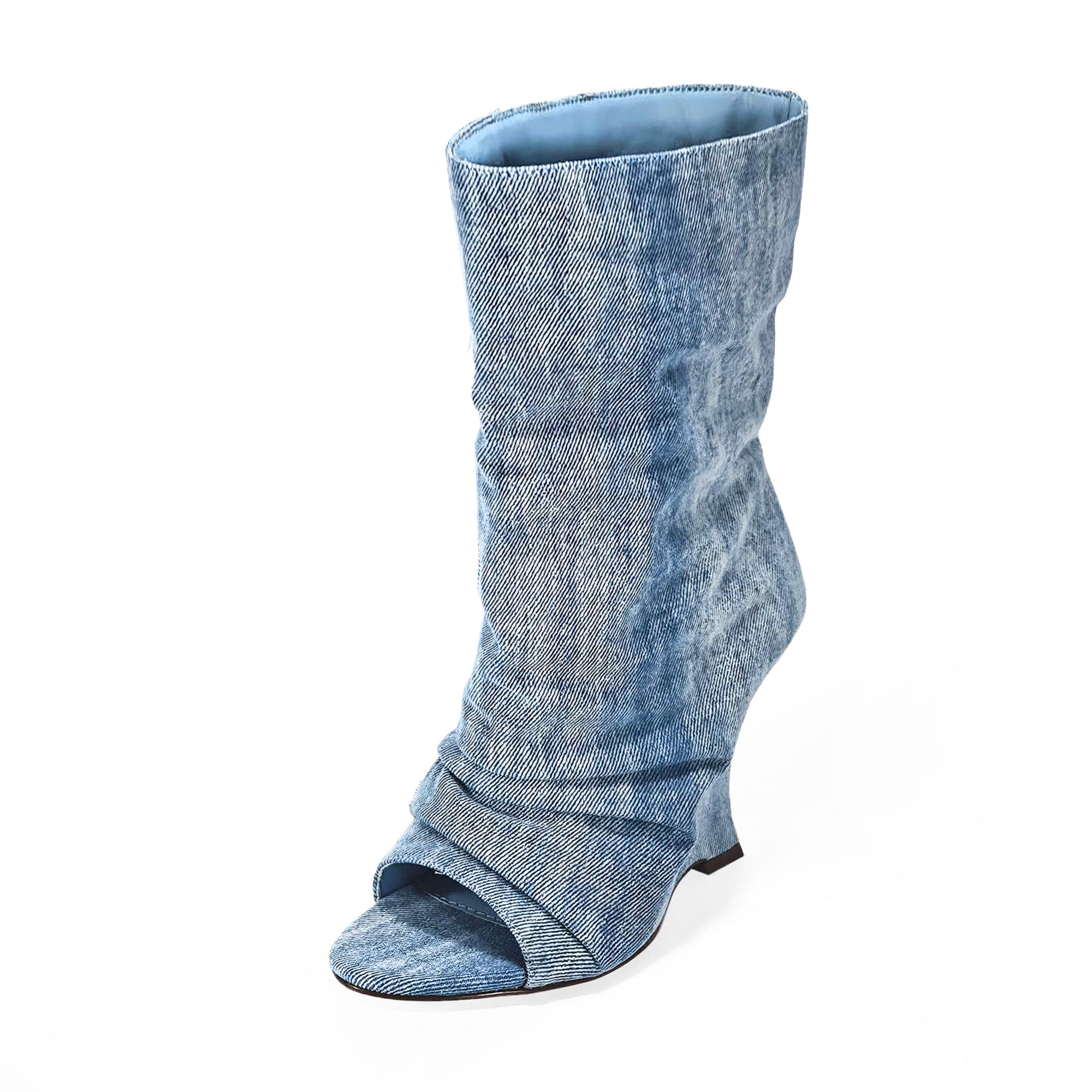 CASH-1 SLOUCH BOOT W WEDGE DENIM
