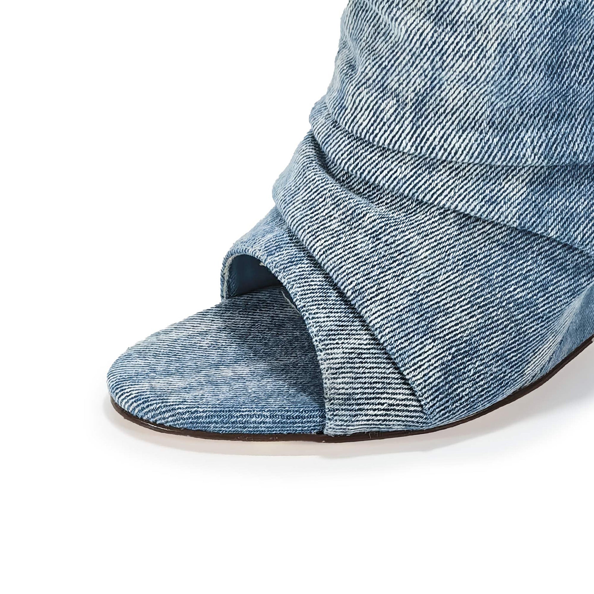 CASH-1 SLOUCH BOOT W WEDGE DENIM