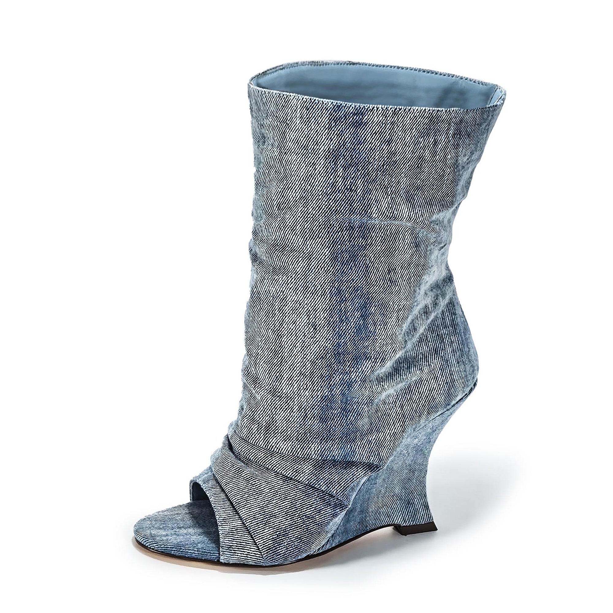 CASH-1 SLOUCH BOOT W WEDGE DENIM