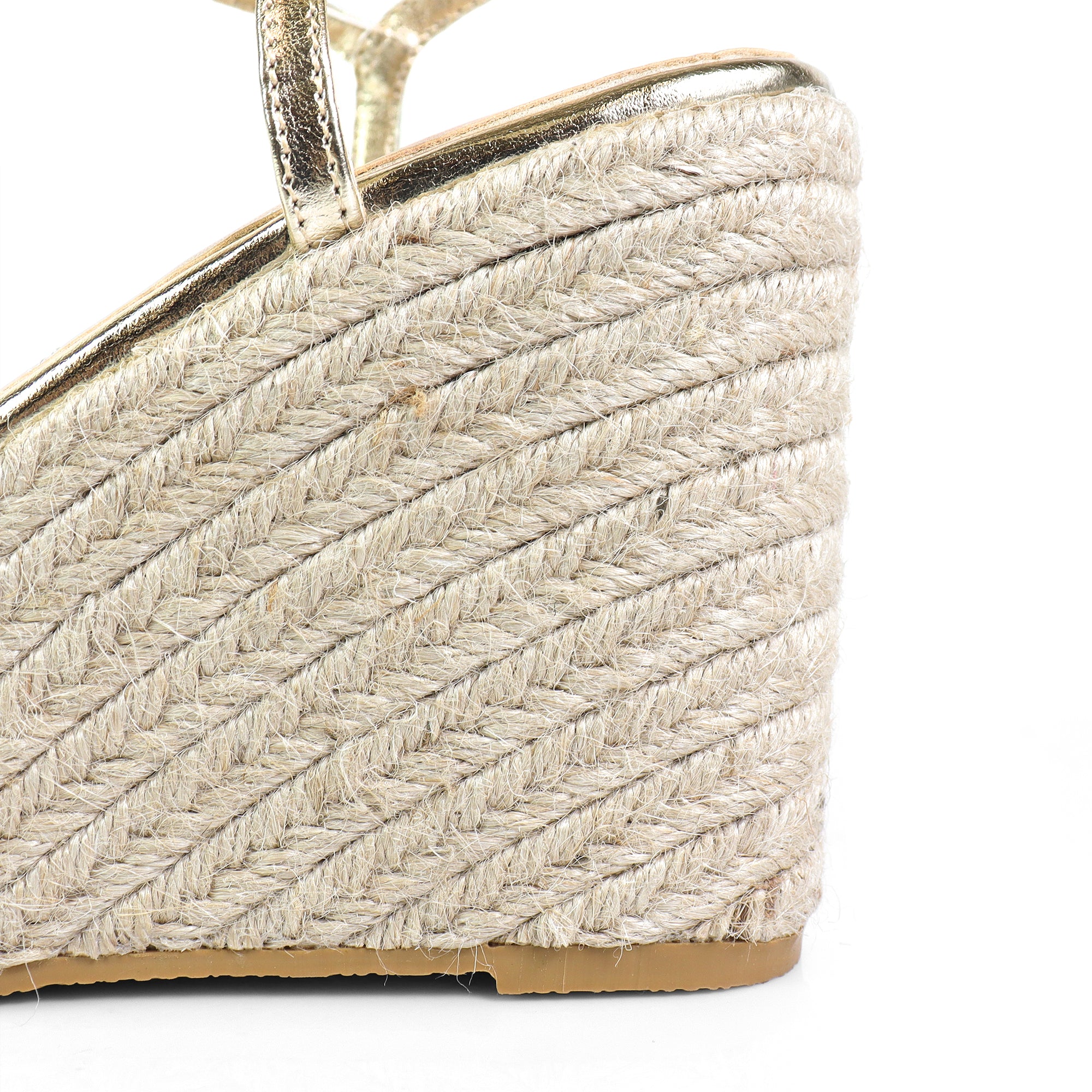 CASSIE-3 ANCKLE STRAP SANDALS W/ WEDGE GOLD