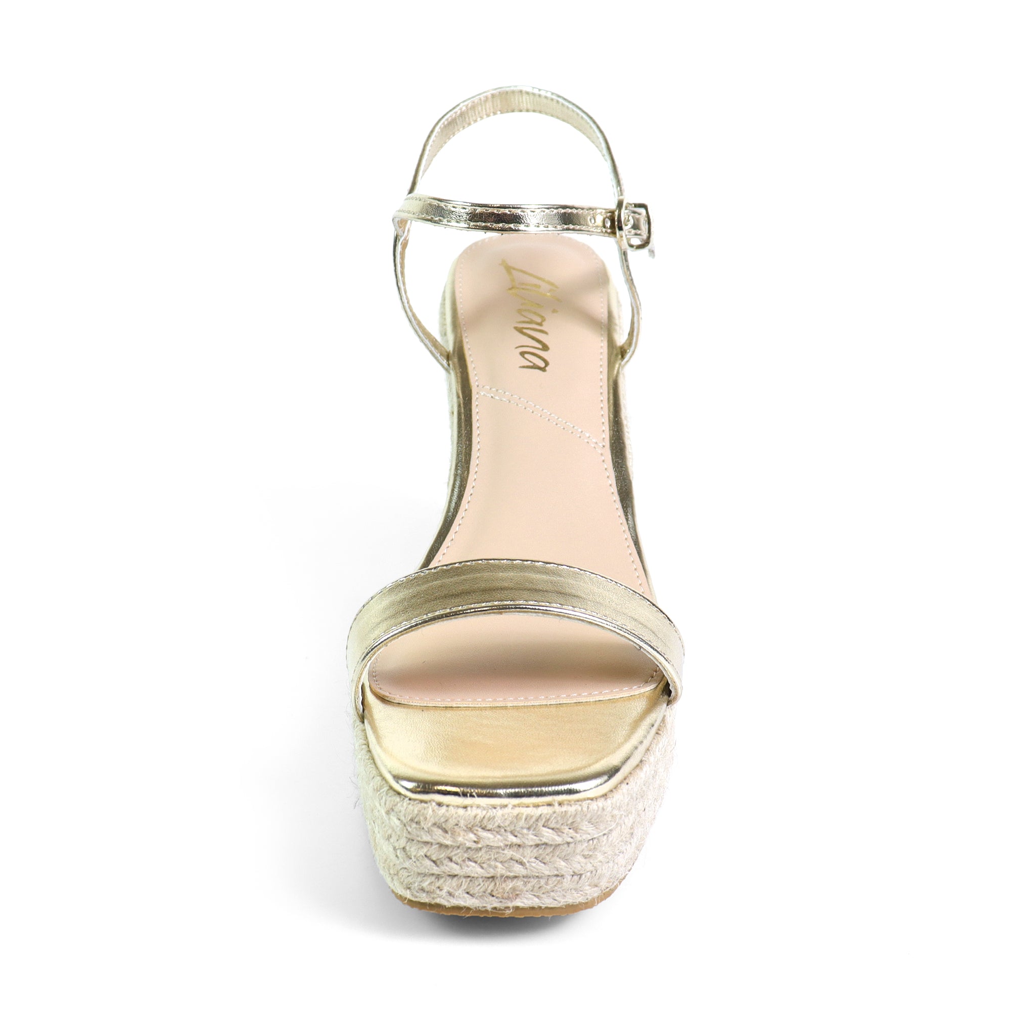CASSIE-3 ANCKLE STRAP SANDALS W/ WEDGE GOLD