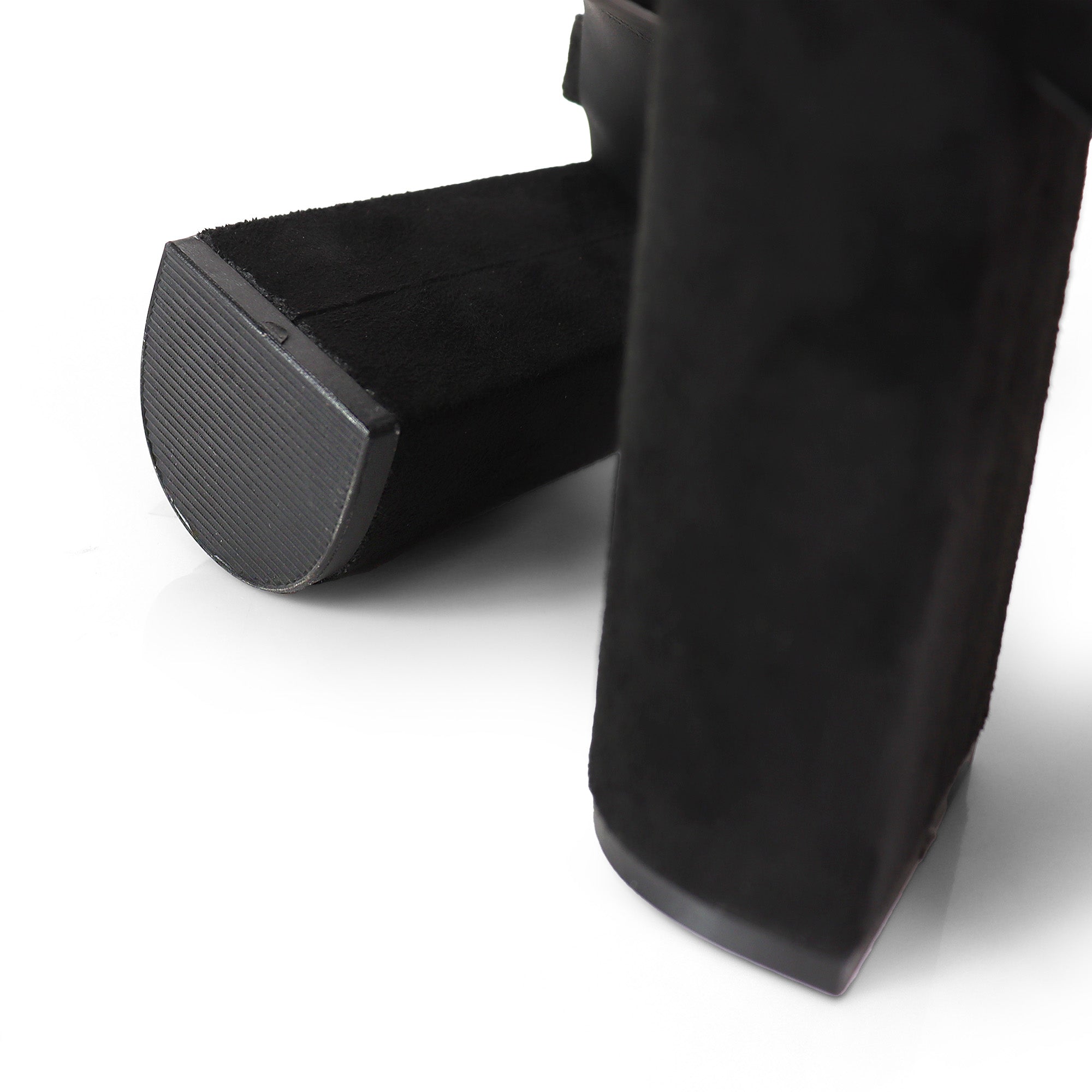 CHELSIA-1 ROUND OPEN ANKLE STRAP W/CHUNCKY HEEL BLACK