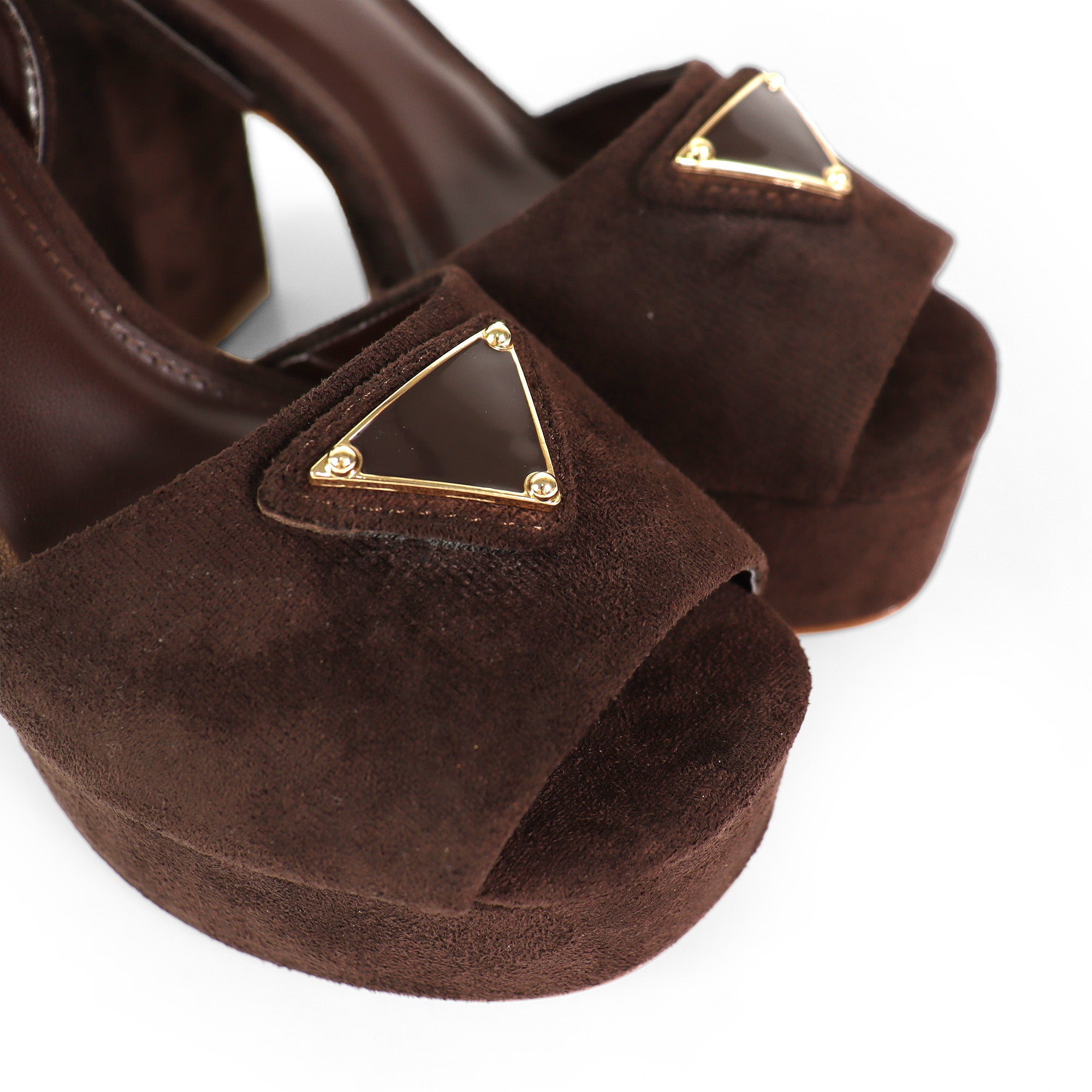 CHELSIA-1 ROUND OPEN ANKLE STRAP W/CHUNCKY HEEL CHOCOLATE