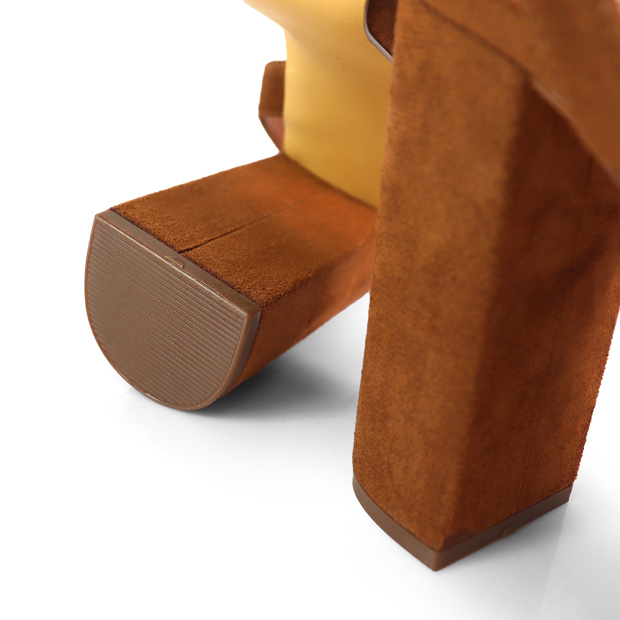 CHELSIA-1 ROUND OPEN ANKLE STRAP W/CHUNCKY HEEL TAN
