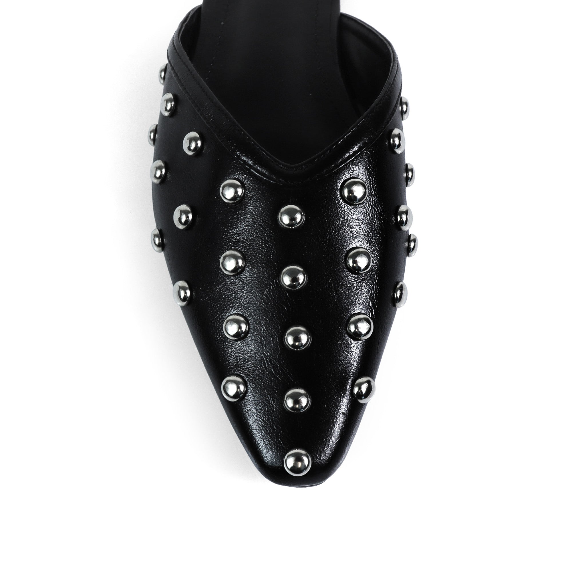 CHESS-1 STUDDED MULE FLAT BLACK