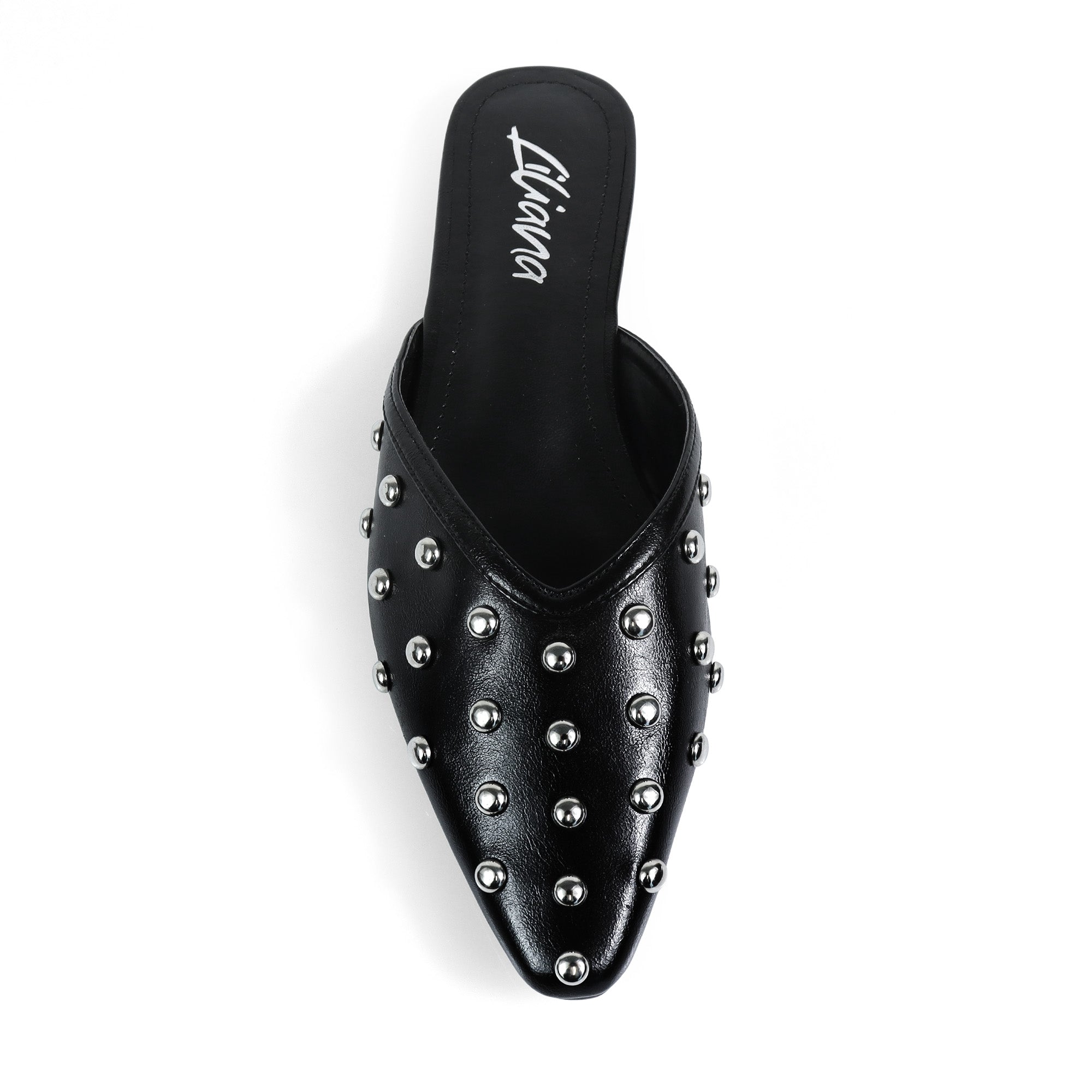 CHESS-1 STUDDED MULE FLAT BLACK