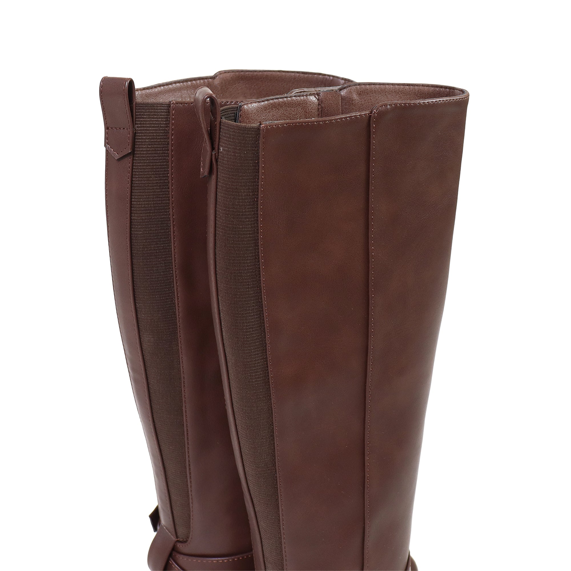 CIANNAH-1 NEE HIGH RIDING BOOTS W LUG SOLE CHOCOLATE