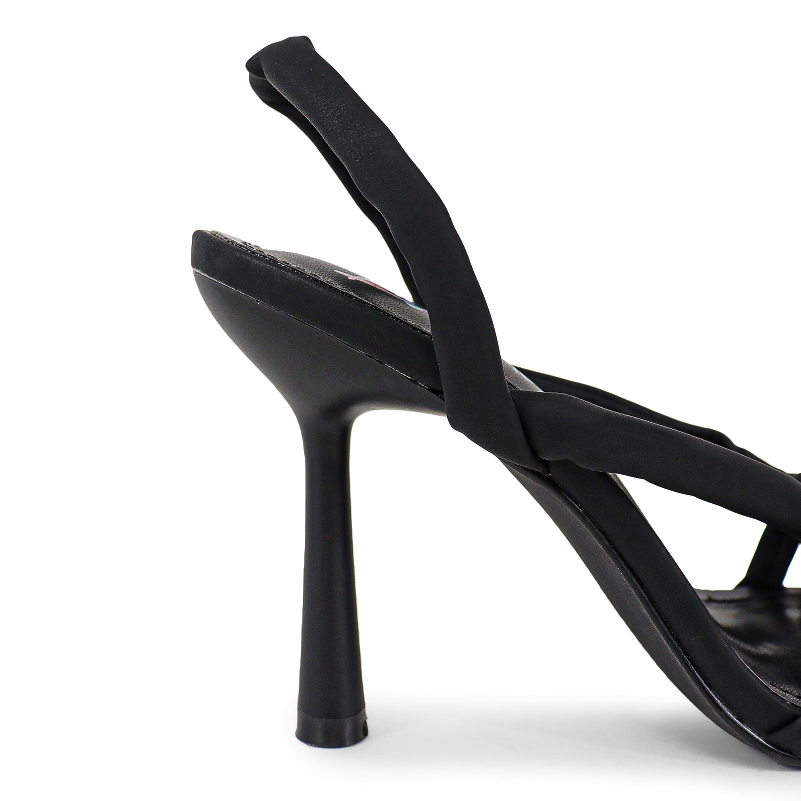 CLARA-1 OPEN TOE BPPHPP KNOT DETAIL HEELED SANDAL-BLACK