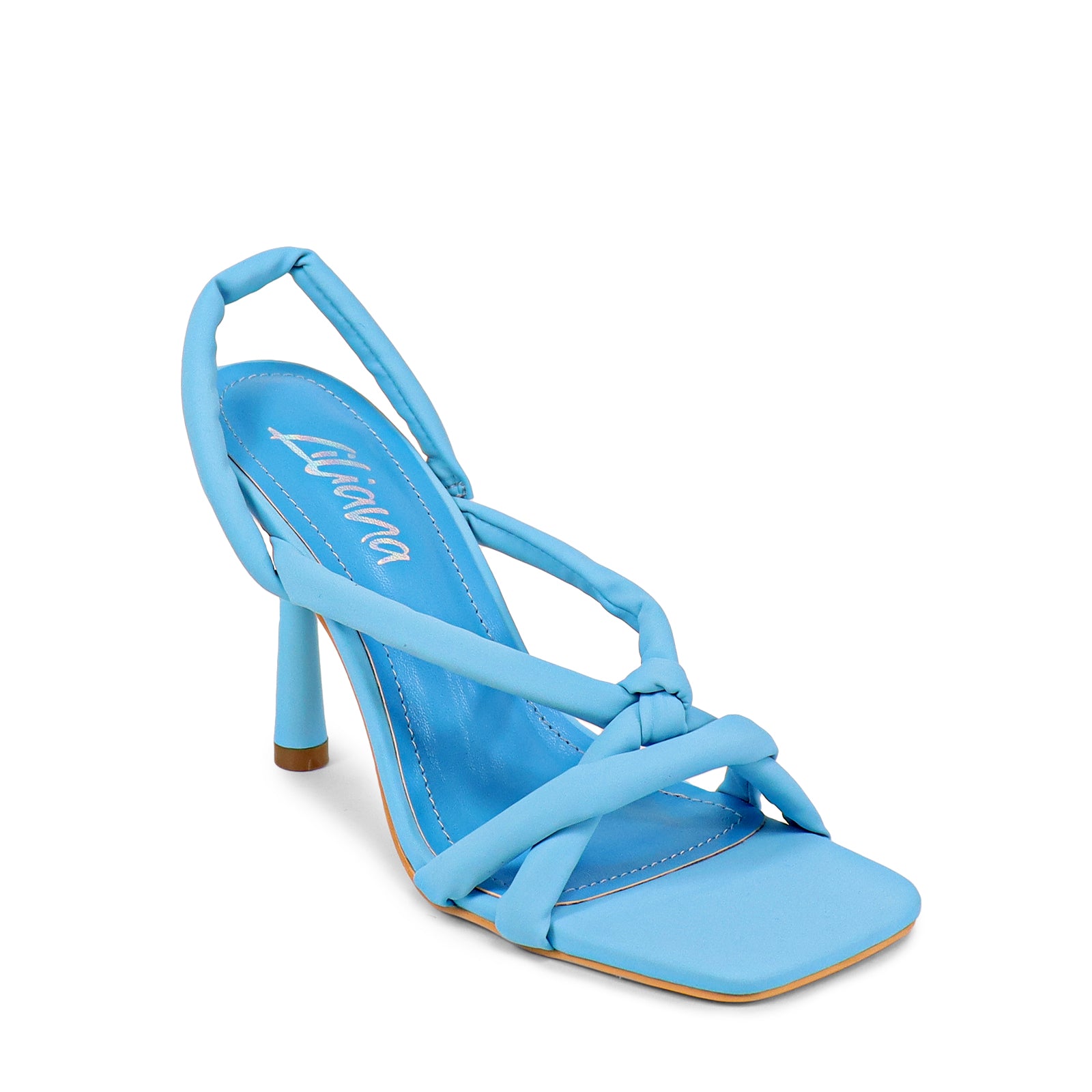 CLARA-1 OPEN TOE BPPHPP KNOT DETAIL HEELED SANDAL-BLUE