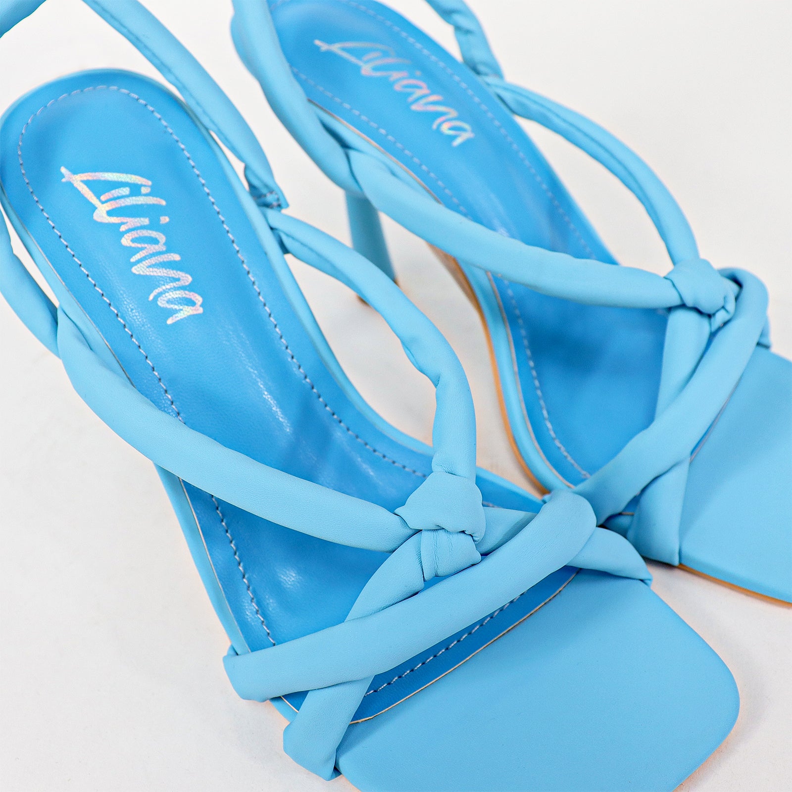 CLARA-1 OPEN TOE BPPHPP KNOT DETAIL HEELED SANDAL-BLUE
