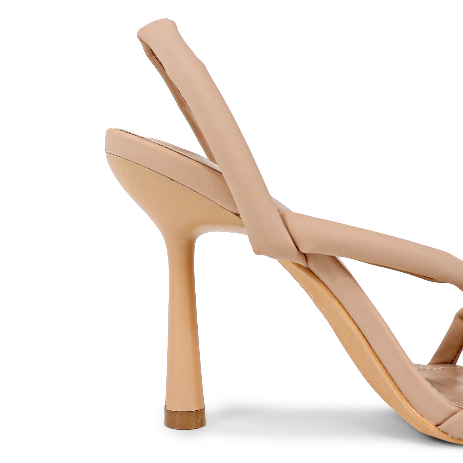 CLARA-1 OPEN TOE BPPHPP KNOT DETAIL HEELED SANDAL-NUDE
