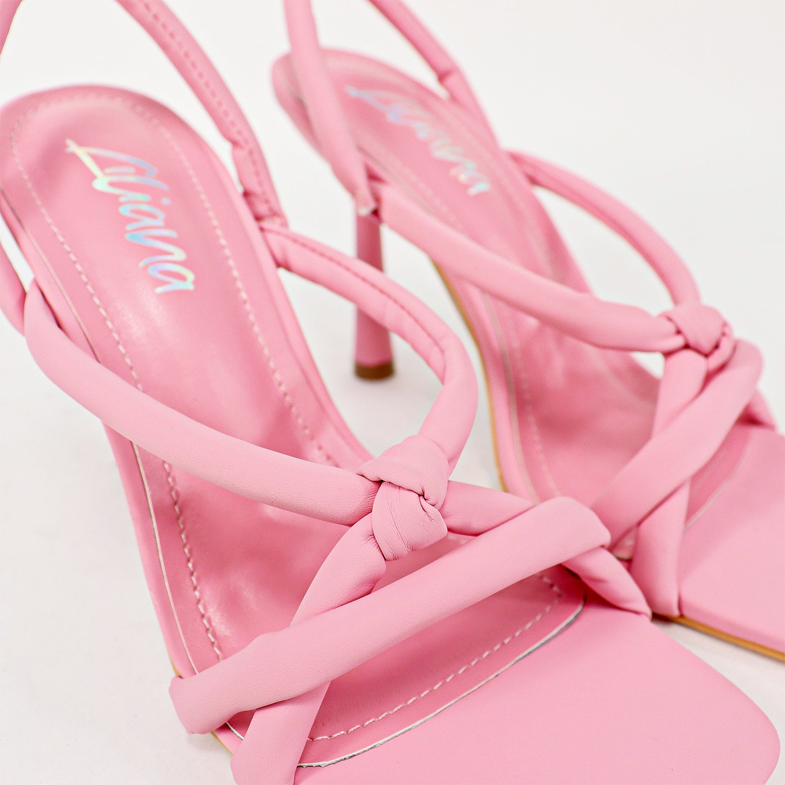 CLARA-1 OPEN TOE BPPHPP KNOT DETAIL HEELED SANDAL-PINK