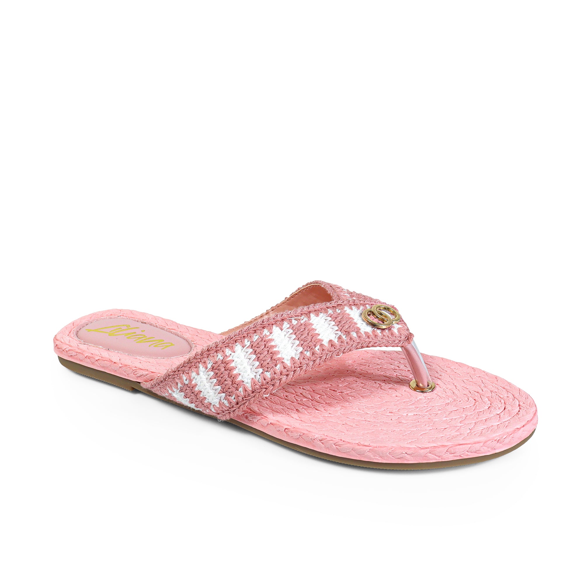 COCO-2  KNIT UPPER THONG W/ SANDAL PINK