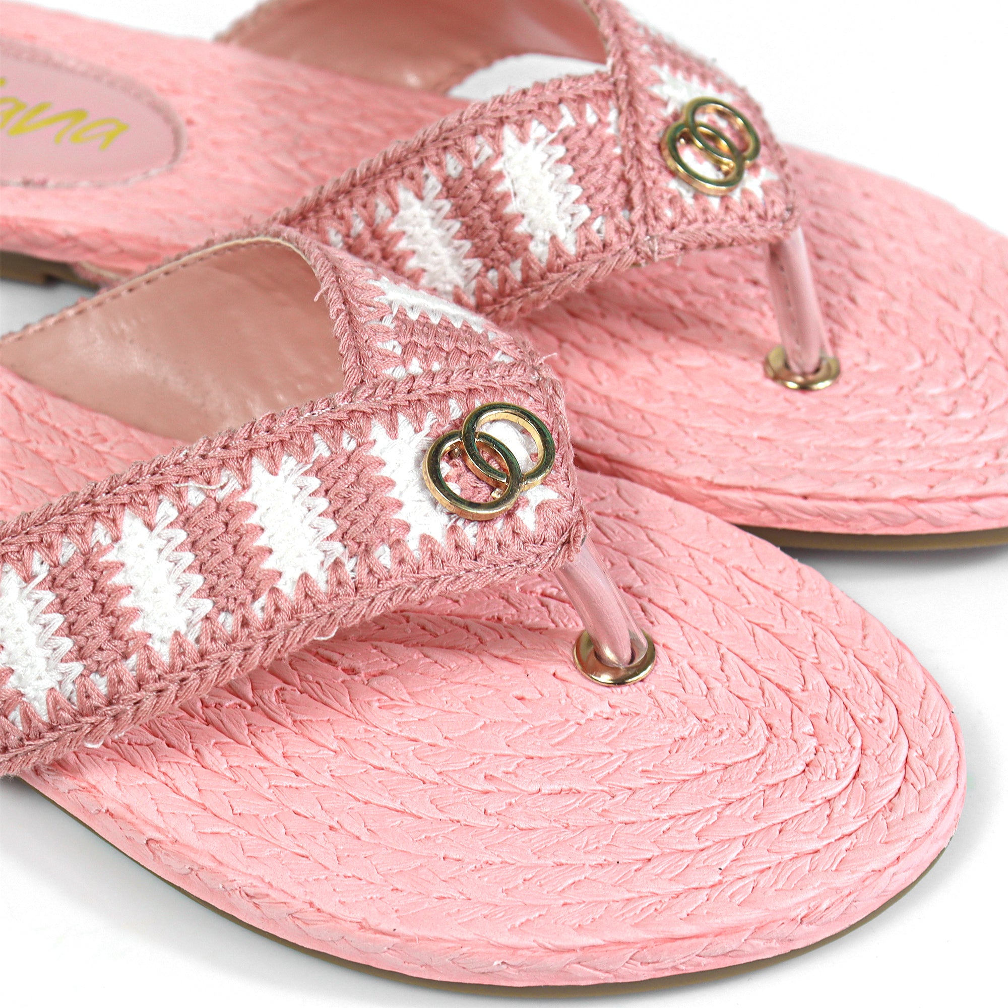 COCO-2  KNIT UPPER THONG W/ SANDAL PINK
