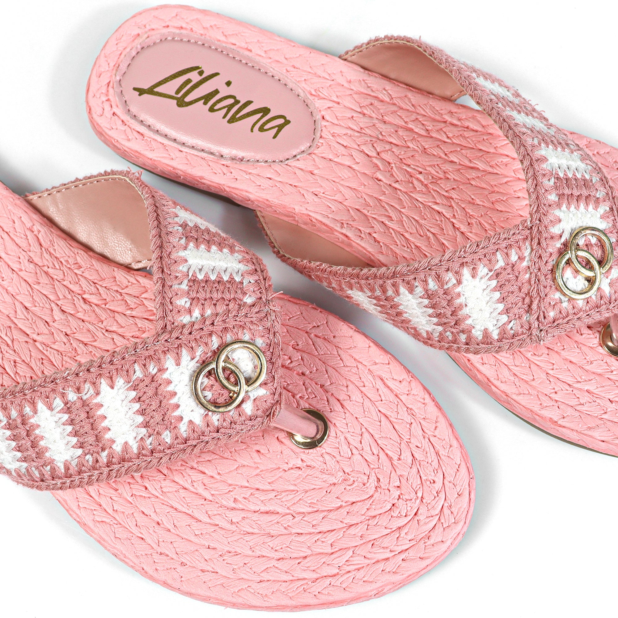 COCO-2  KNIT UPPER THONG W/ SANDAL PINK