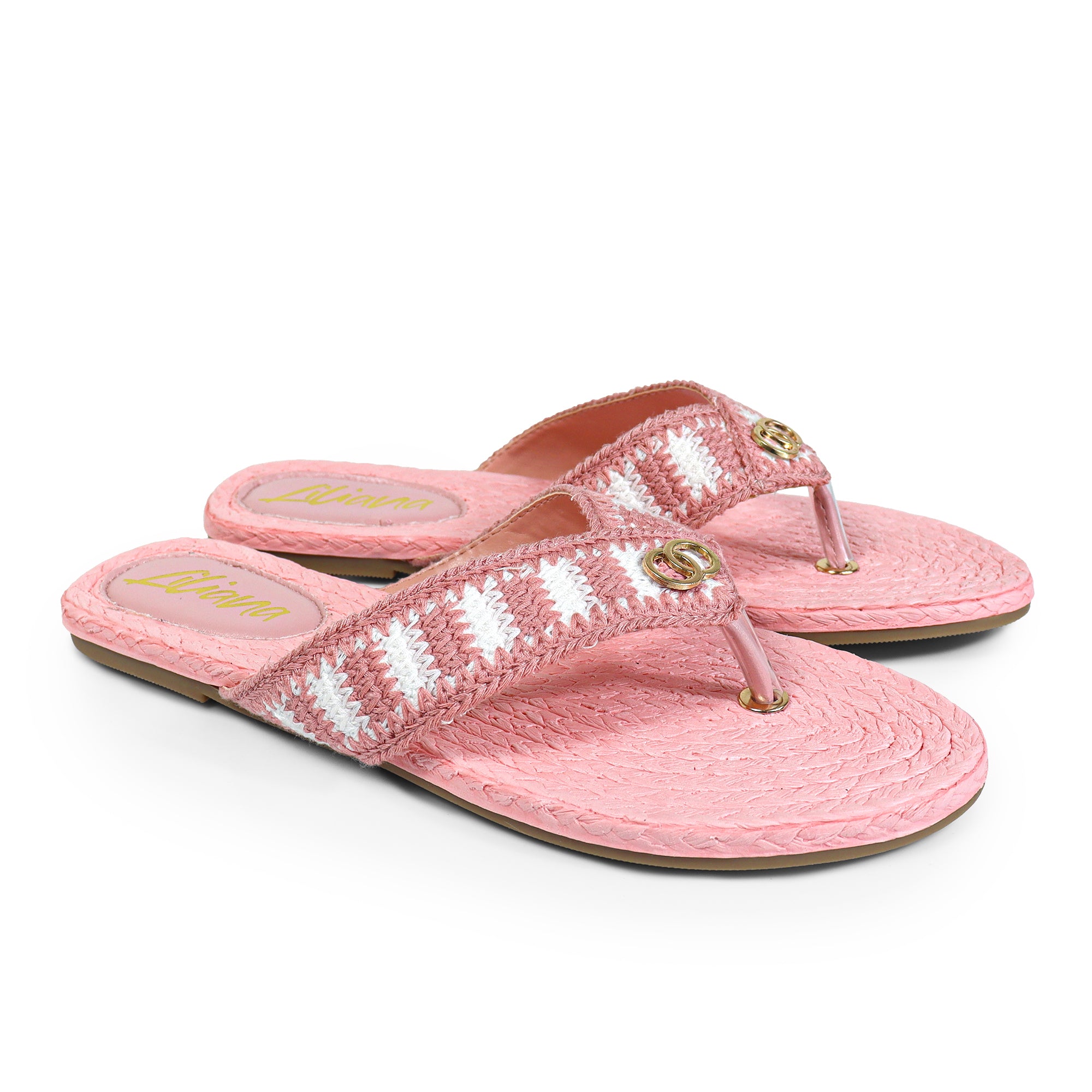 COCO-2  KNIT UPPER THONG W/ SANDAL PINK