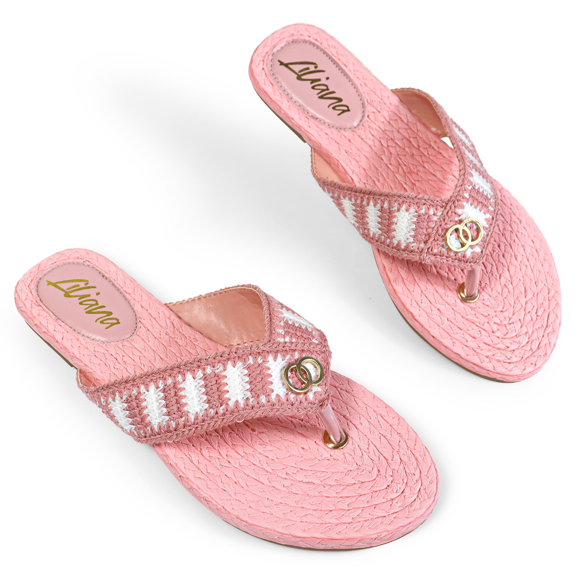 COCO-2  KNIT UPPER THONG W/ SANDAL PINK