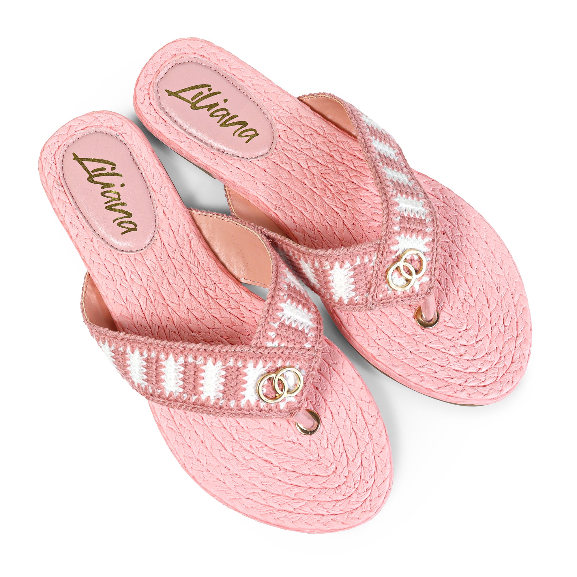 COCO-2  KNIT UPPER THONG W/ SANDAL PINK