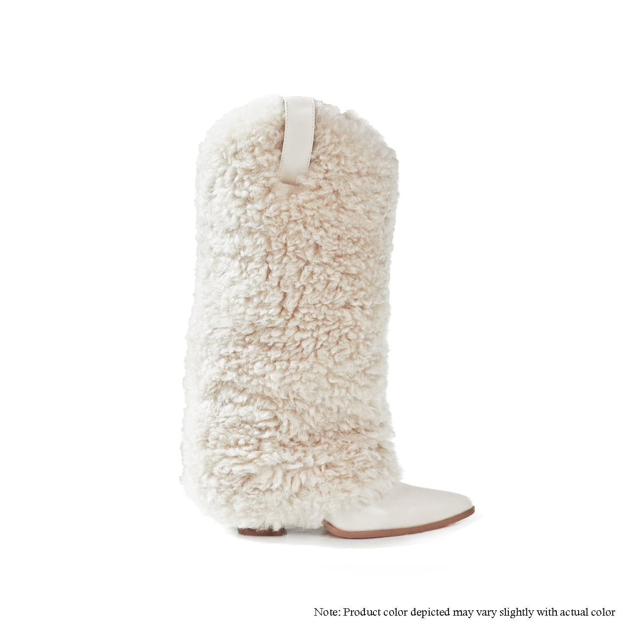 COLEEN-4 POINTED TOE FAUX FUR KNEE HIGH COWBOY BOOTS