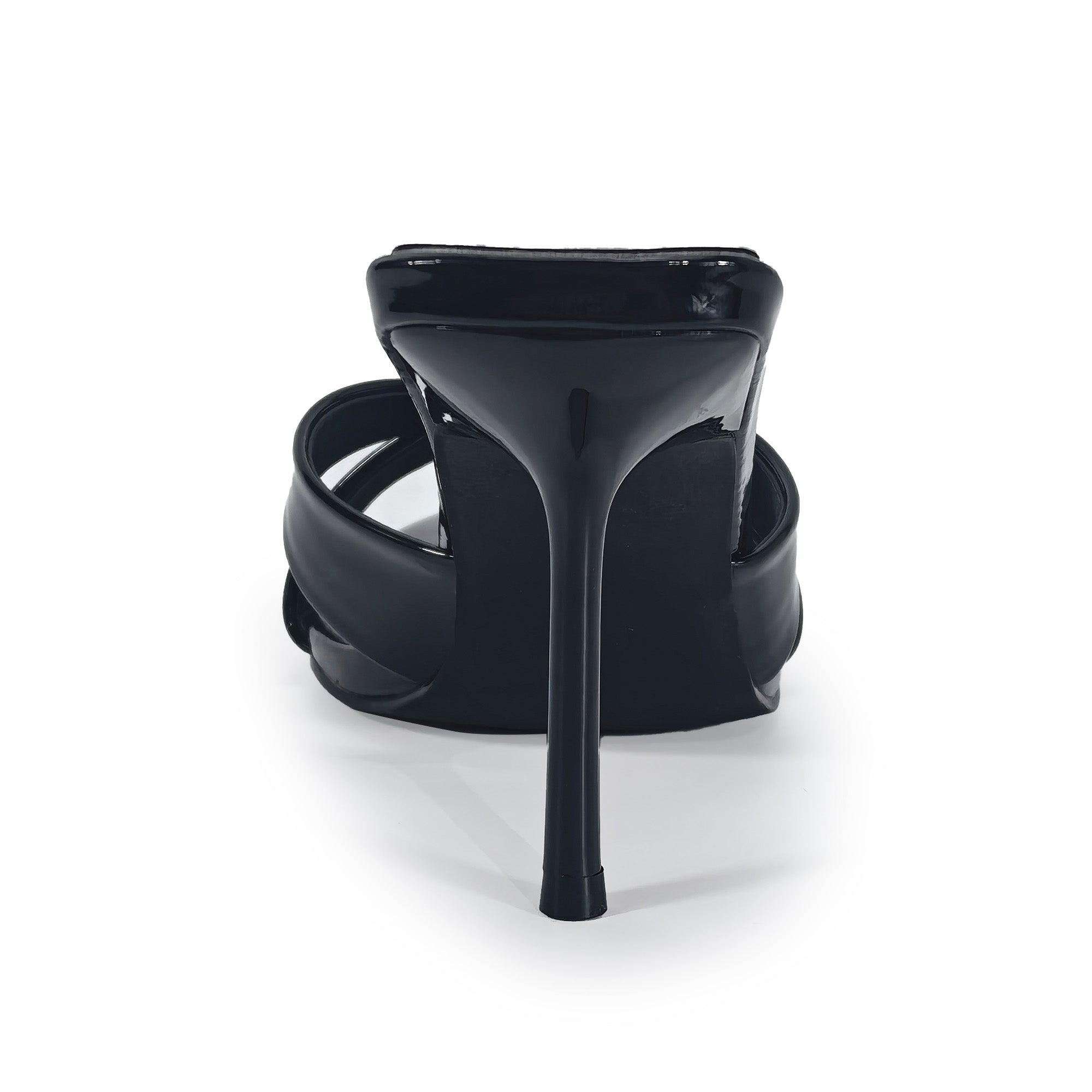 CYNTHIA-8 POINTY TOE CRISS-CROSS MULE HEEL BLACK