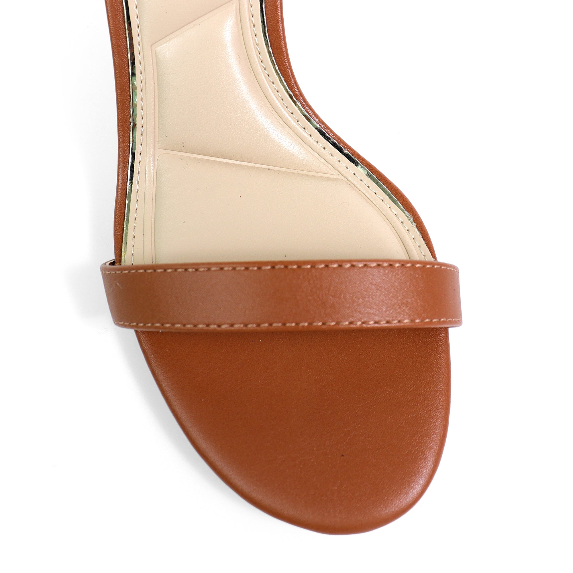 DANDELINE-1 PANTANT ANKLE STRAP W/ HEEL CHUNKY HEEL TAN