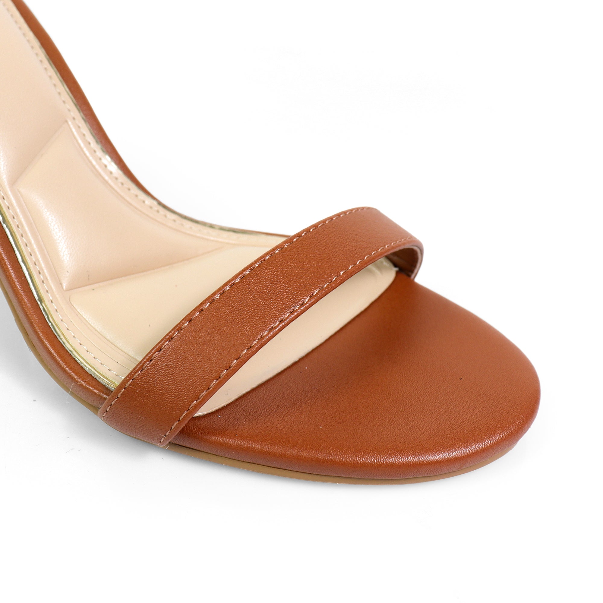 DANDELINE-1 PANTANT ANKLE STRAP W/ HEEL CHUNKY HEEL TAN