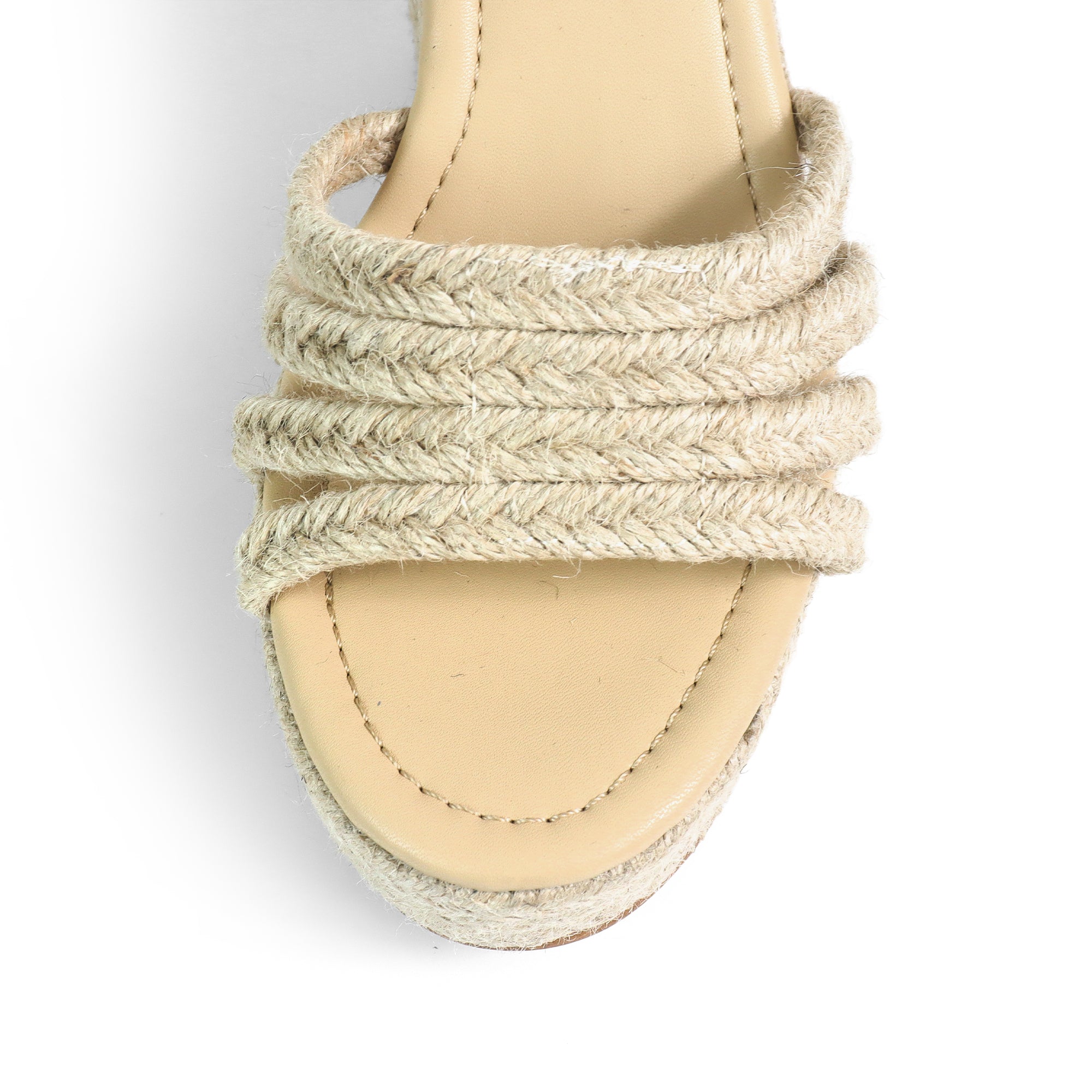 DANDY-8 ANKLE STRAP W/ ESPADRILLE PLATFORM HEEL NATURAL